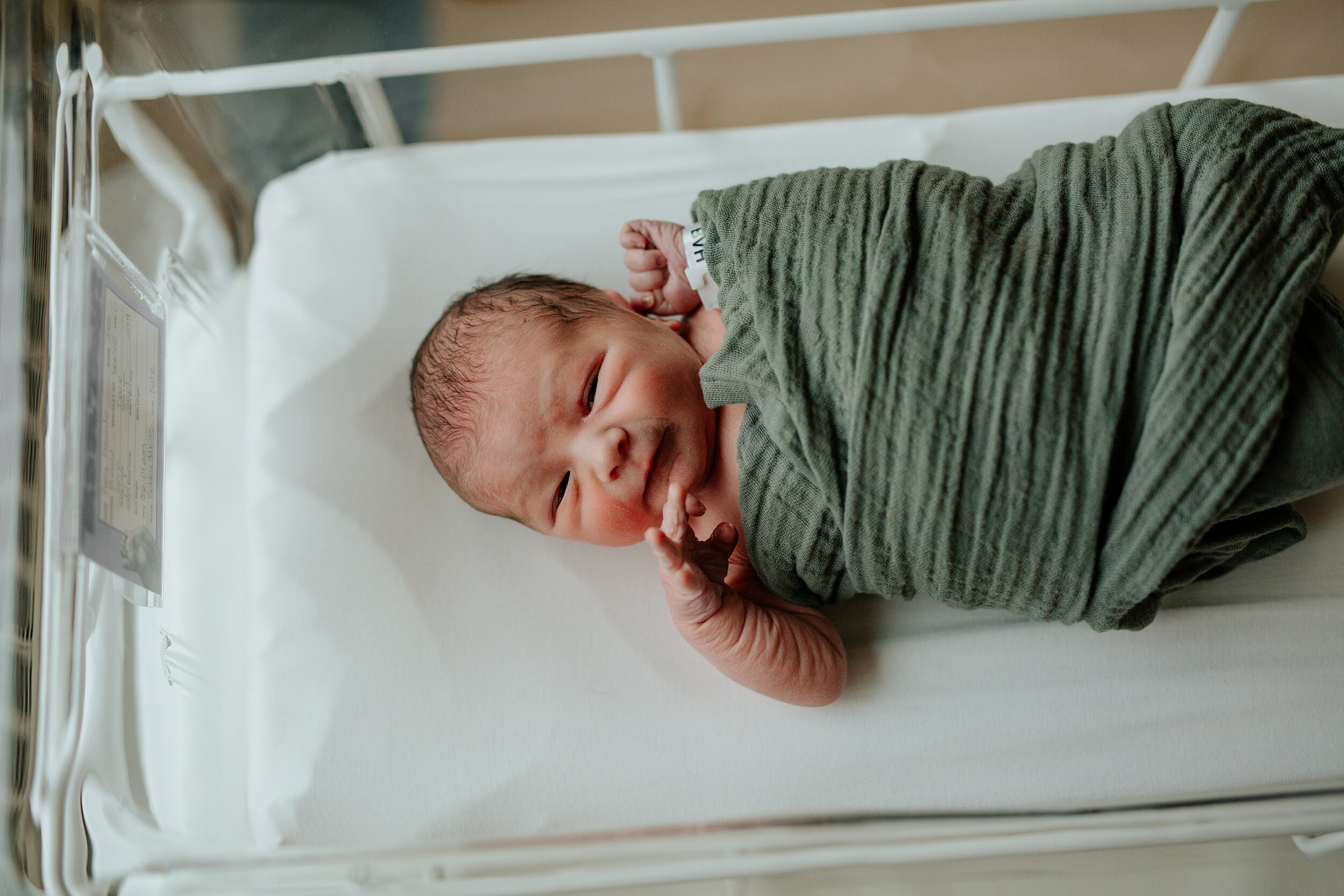 Swaddled Newborn in Hospital