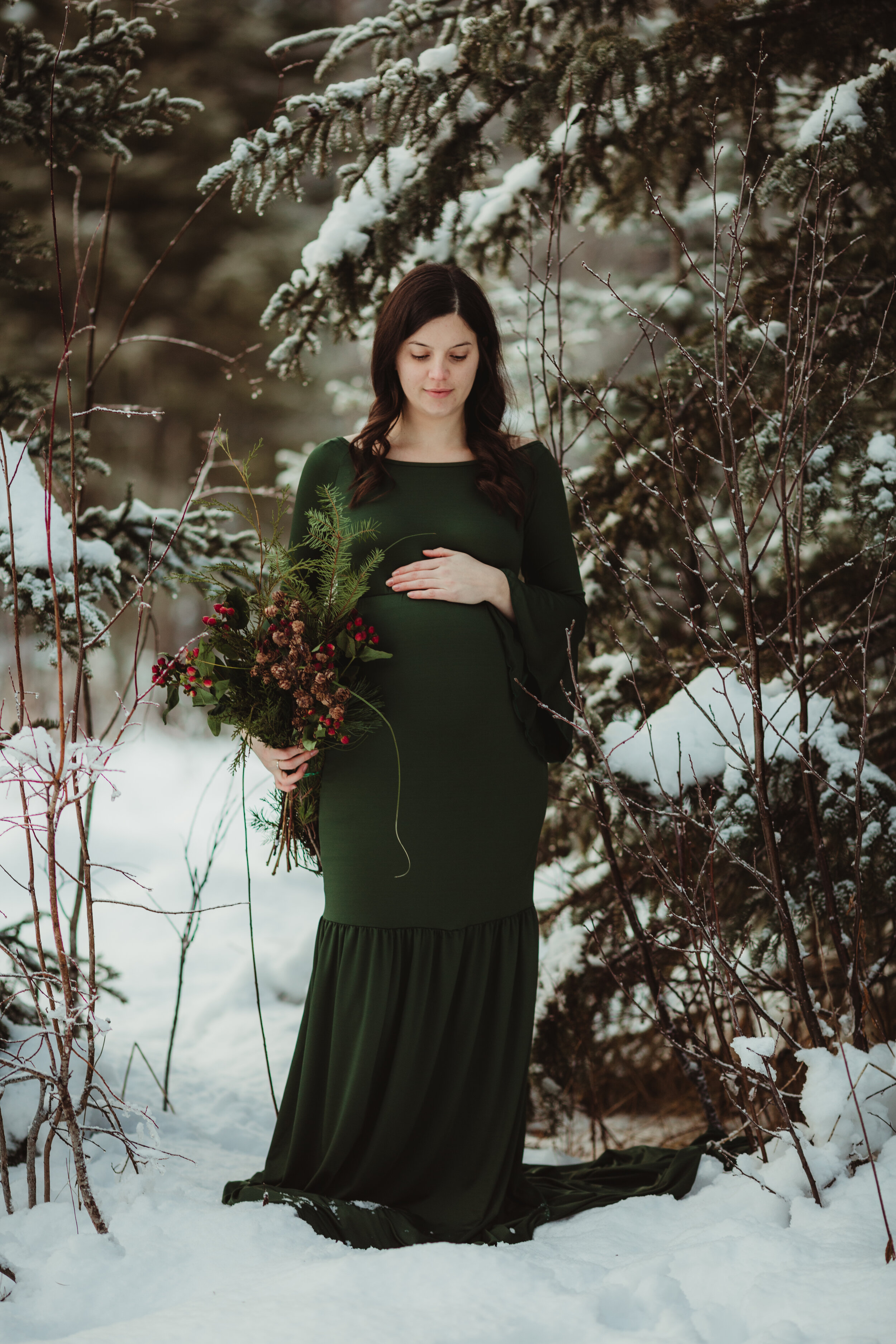Beautiful Snowy Maternity Session in Smithers BC