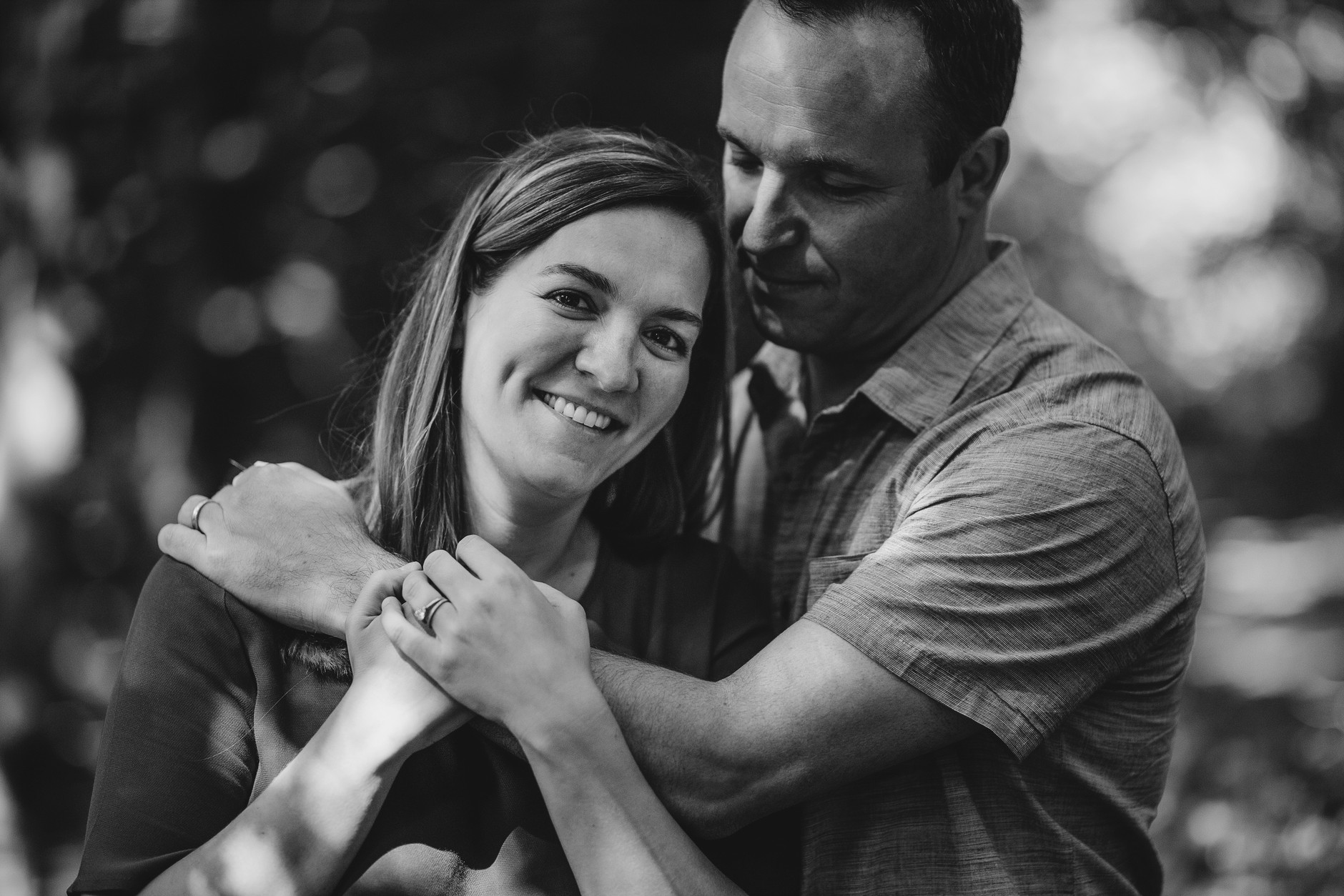 Couple photograph of the parents by themselves, hugging: love