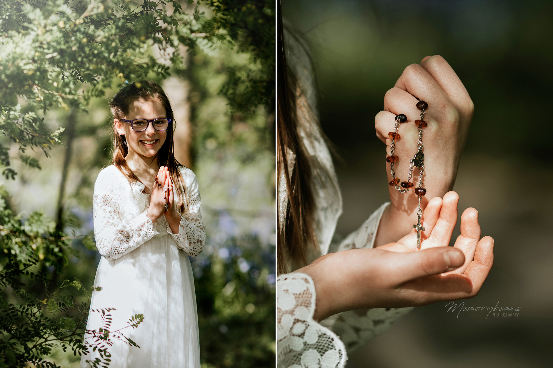 Detail photographs of her communion chaplet