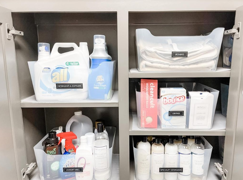 Organized &amp; Decluttered Laundry Room space