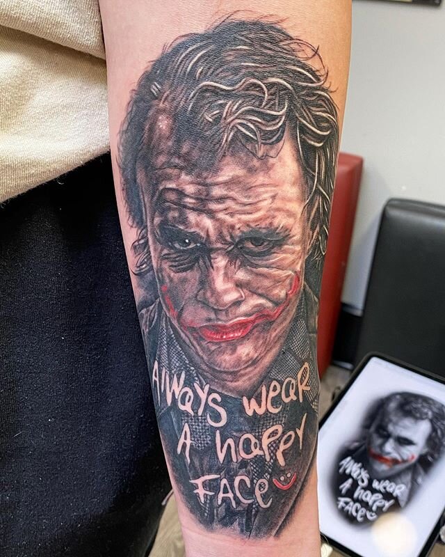 Joker piece from @itsbrogersyo 
done using @worldfamousink