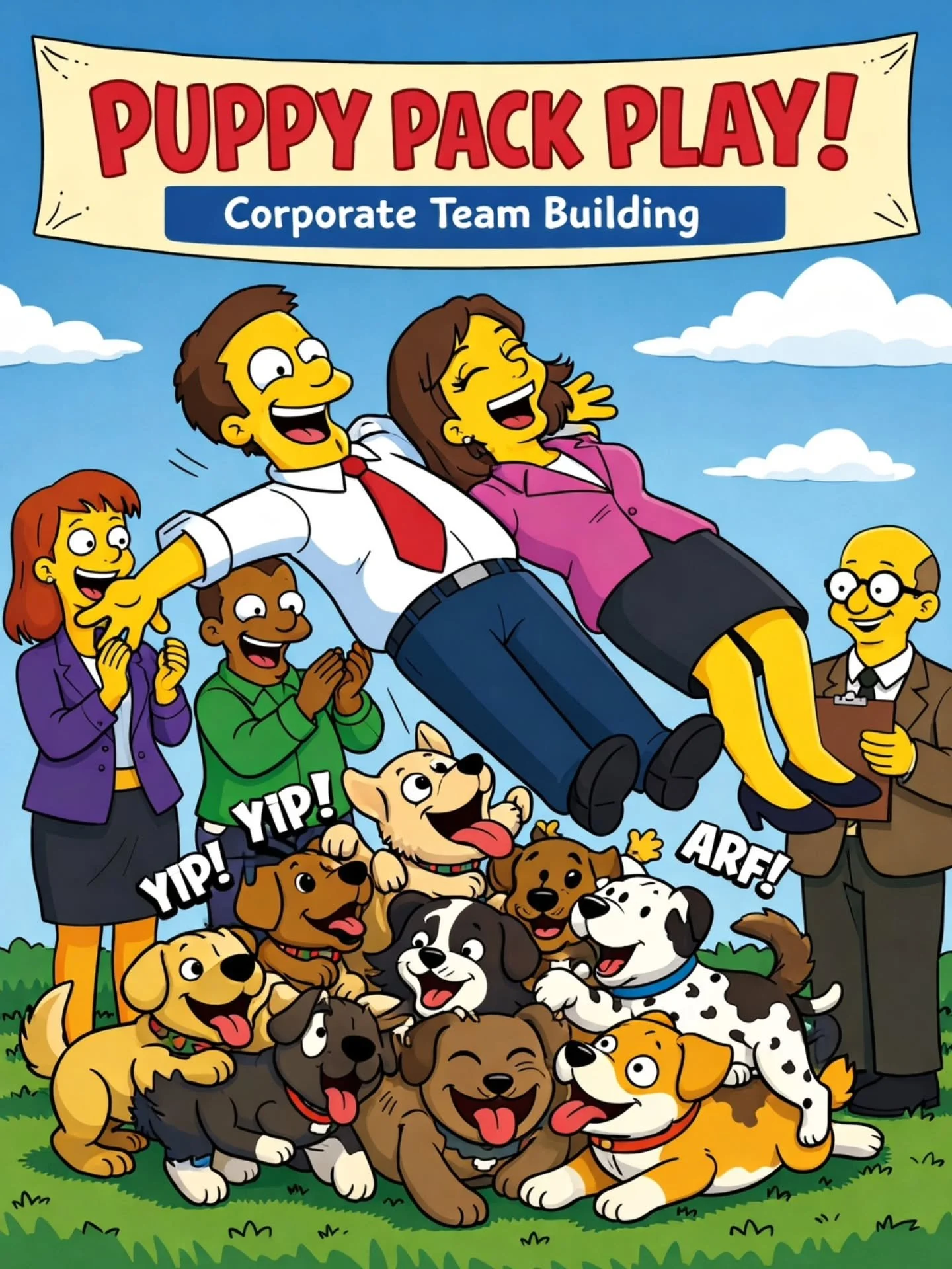 🚨 NEW SERVICE ALERT 🚨

Introducing: Puppy Pack Play &ndash; Corporate Team Building Edition

Because your team doesn&rsquo;t need another trust fall&hellip;
they need to fall into a pile of puppies.

✔️ Trust exercises (with 12/10 emotional support