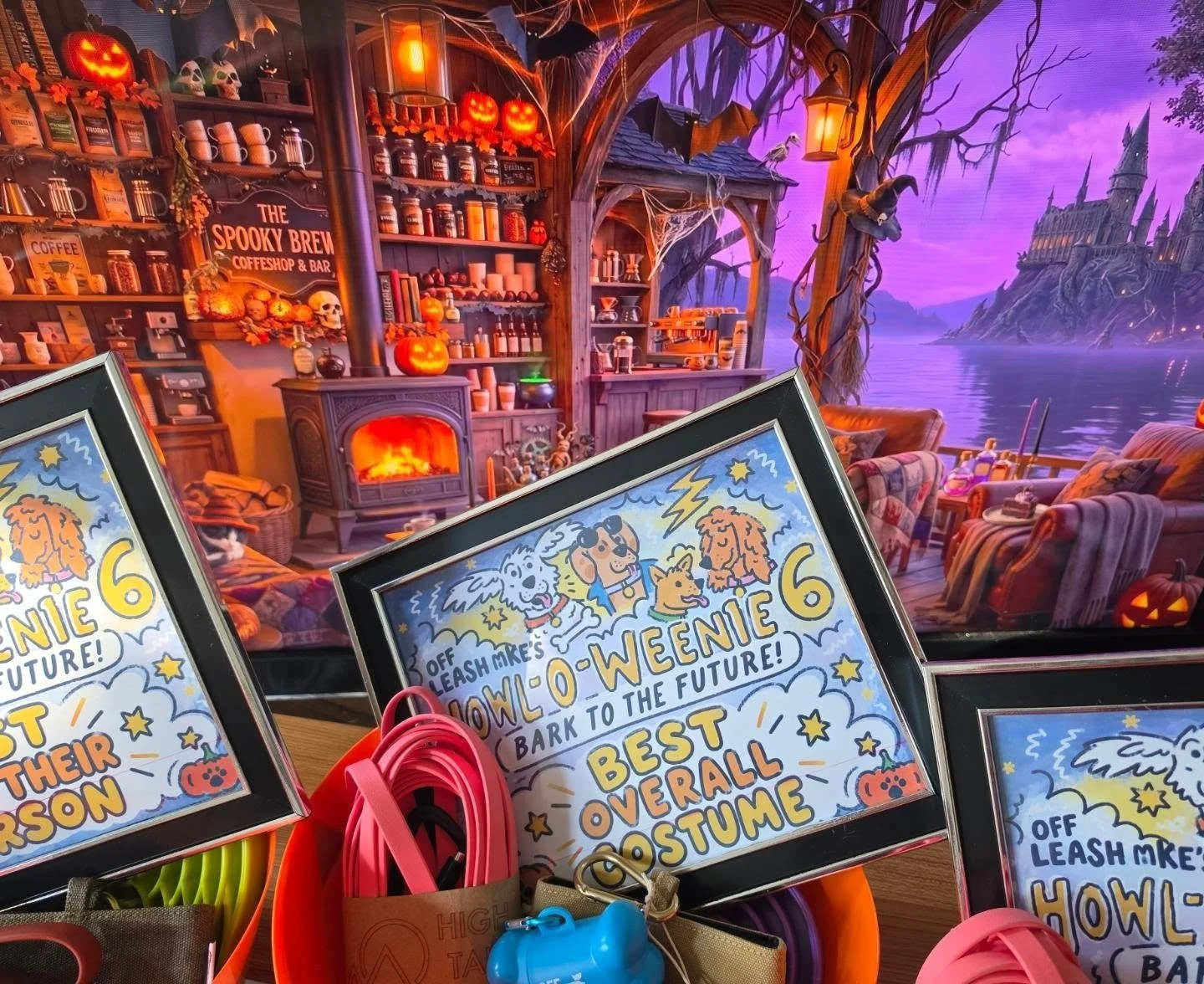 These prize baskets are READY. 👀🎃🐾

We&rsquo;re officially counting down to Howl-O-Weenie 6: Bark to the Future on October 24 &mdash; and here&rsquo;s a little peek at what our costume contest winners are taking home.

Each winner gets a basket pa
