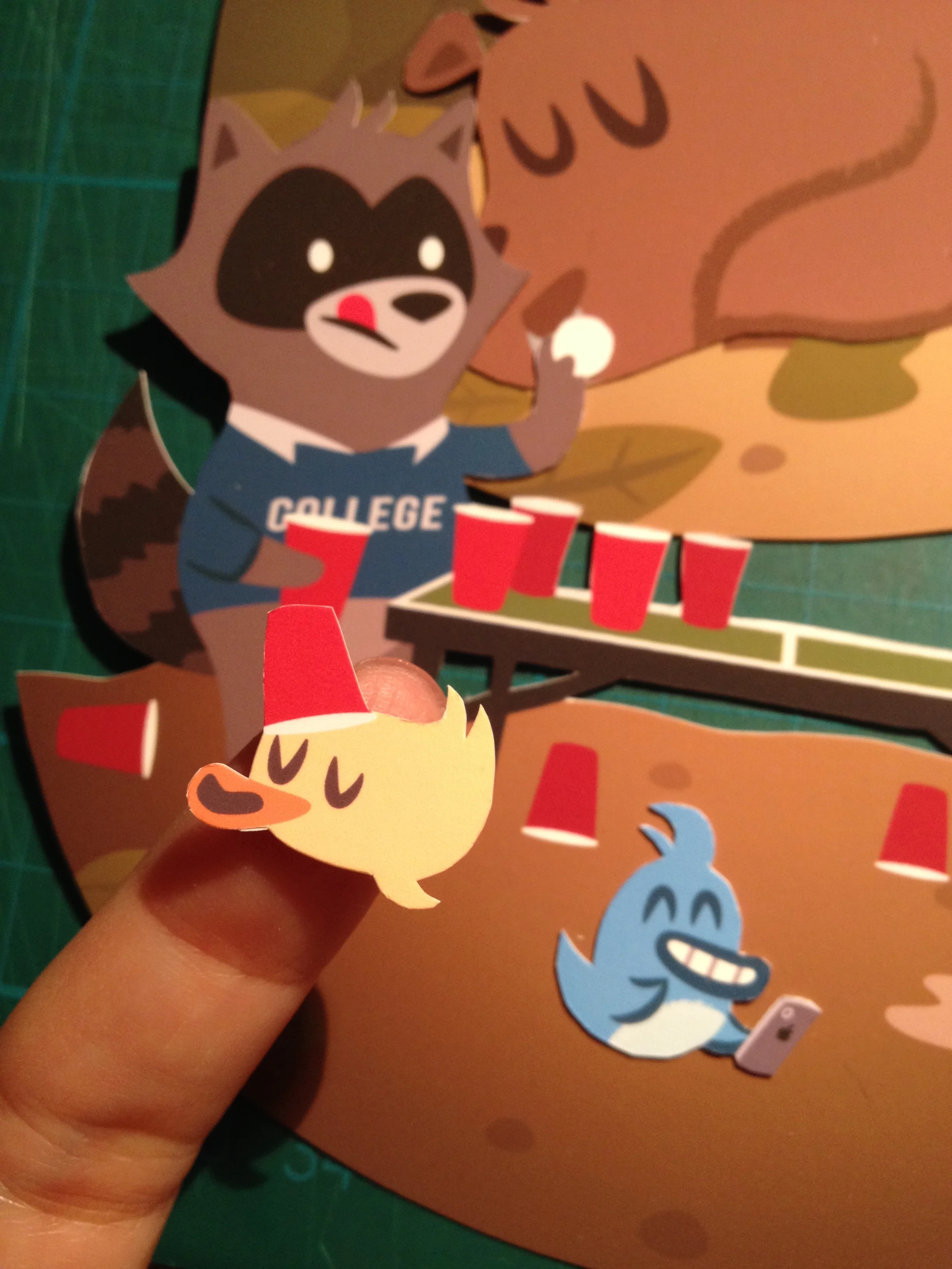 Each paper piece was handcut, glued and reassembled.