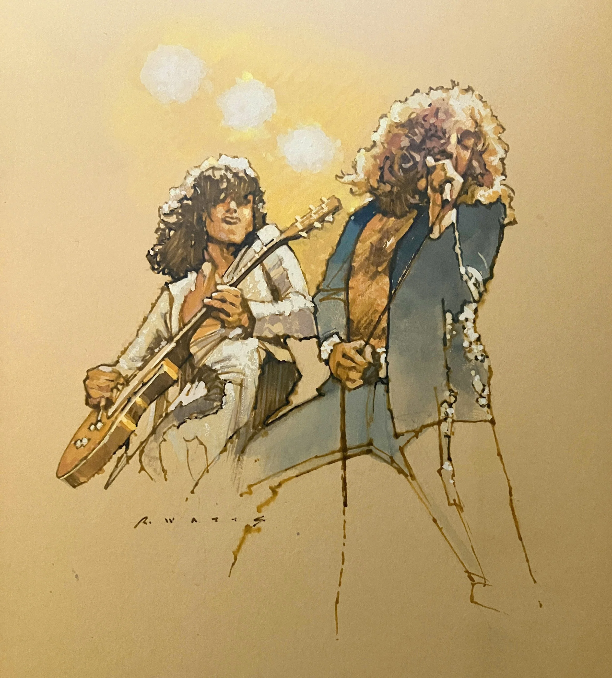 '  Led Zeppelin ' 12" X 13" mixed media on Acid-free paper