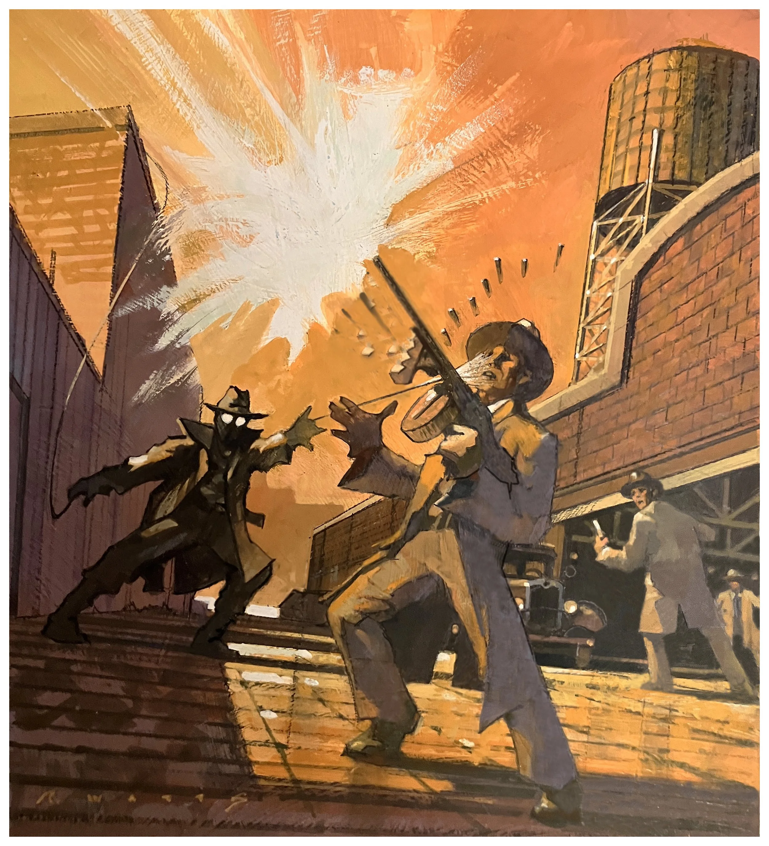 ' The Spider Strikes '10.25" X 11.5"Casein on gesso'd panel.