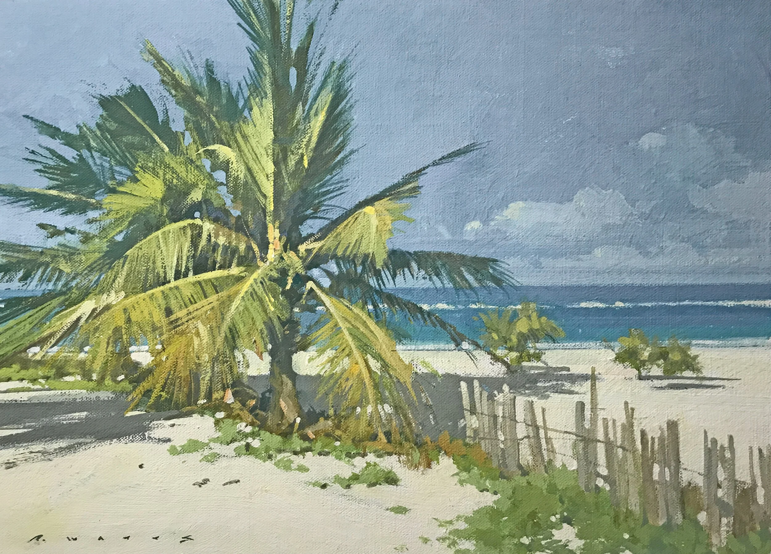 ' The Unspoiled Yucatan scene Two ' 10" X 14" casein on linen birch panel