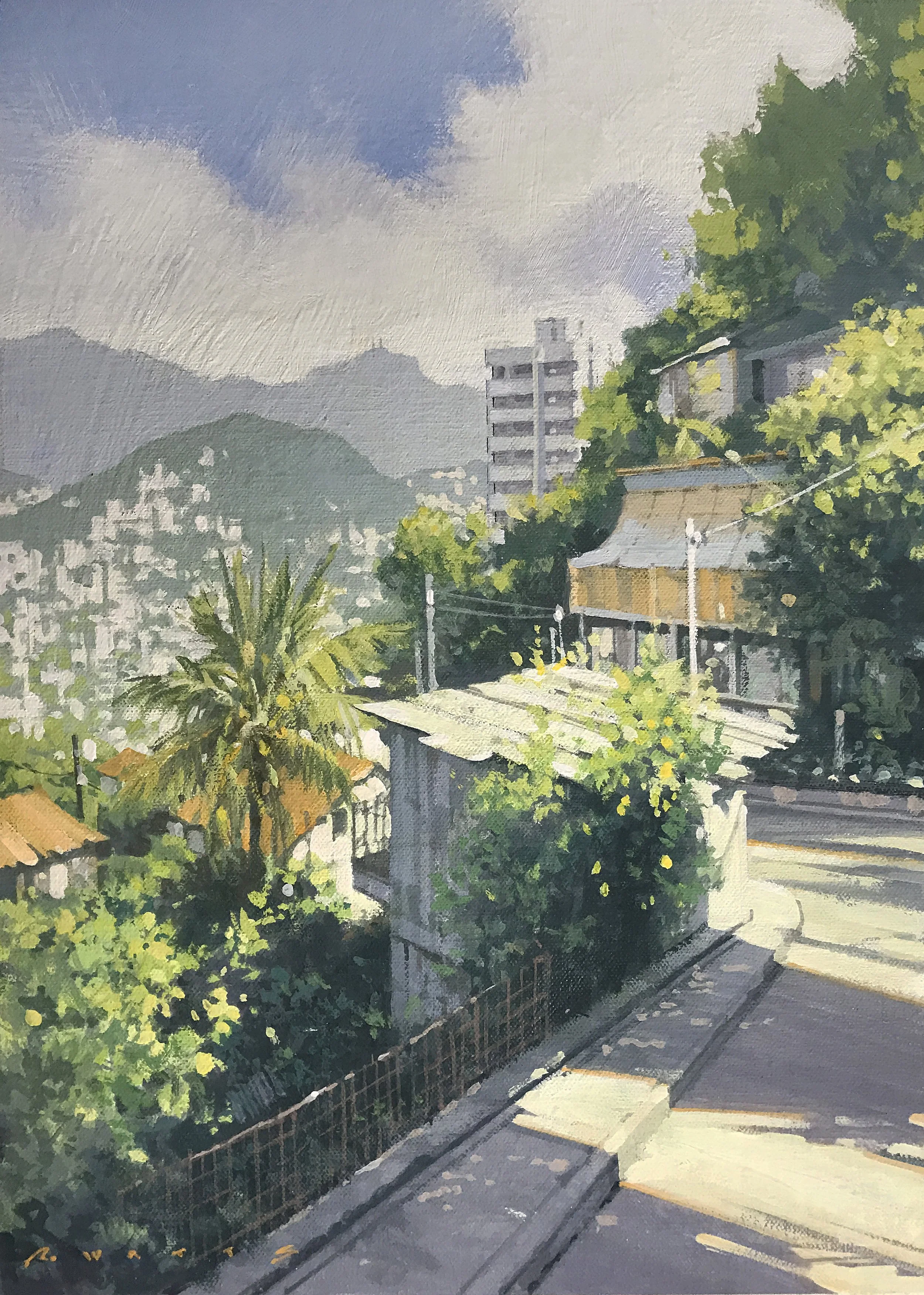 ' Acapulco Vista ' casein 10" X 14" on  gesso'd linen birtch panel