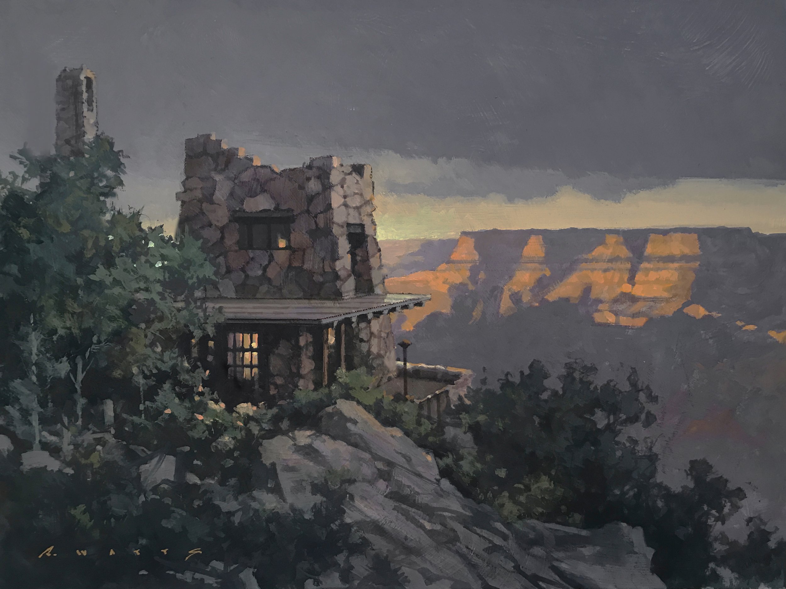 ' Sundown at Jane Colters Lookout Studio '