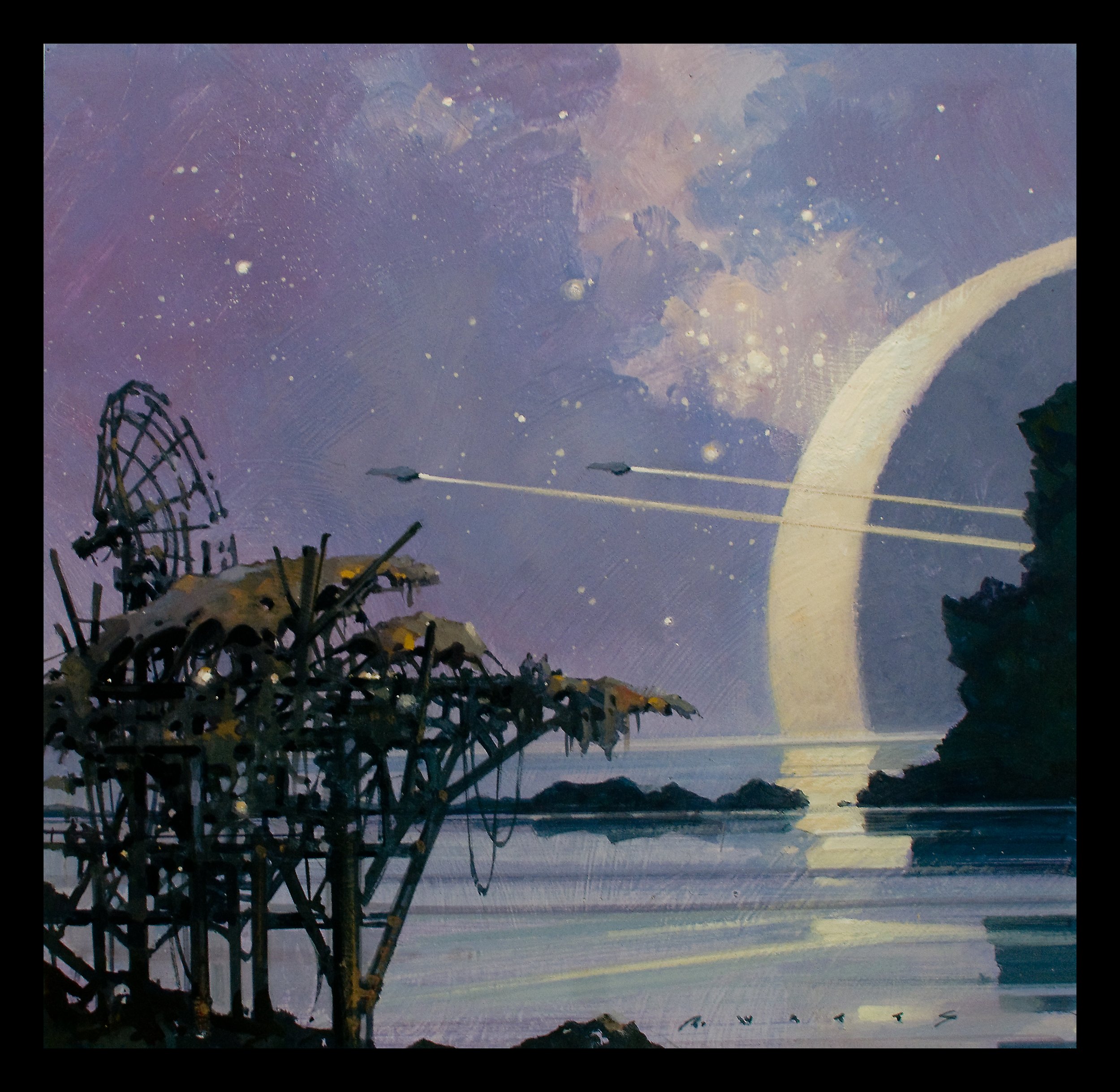 ' The Rim Of Time ' casein/gouache on gesso'd panel  10.75" X 11.25"
