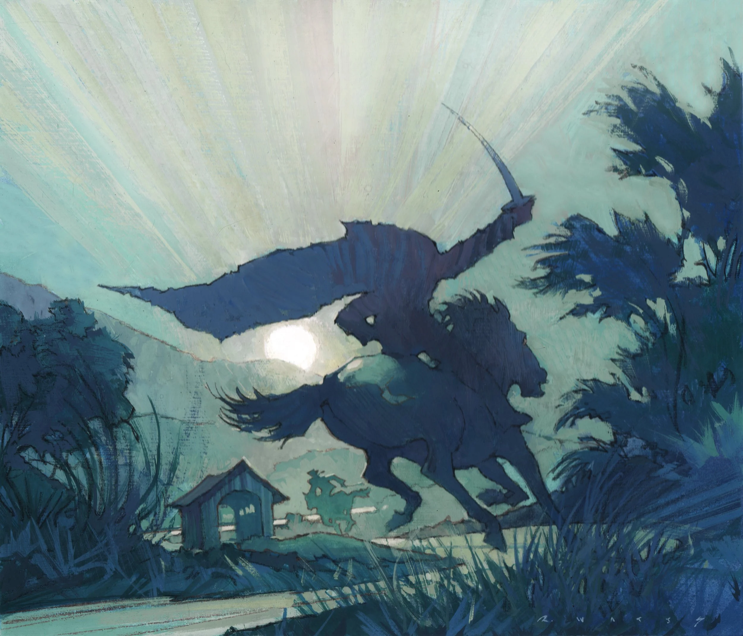 ' The Legend Of Sleepy Hollow ' 10.5 X012.25 Casein & gouache on rag board