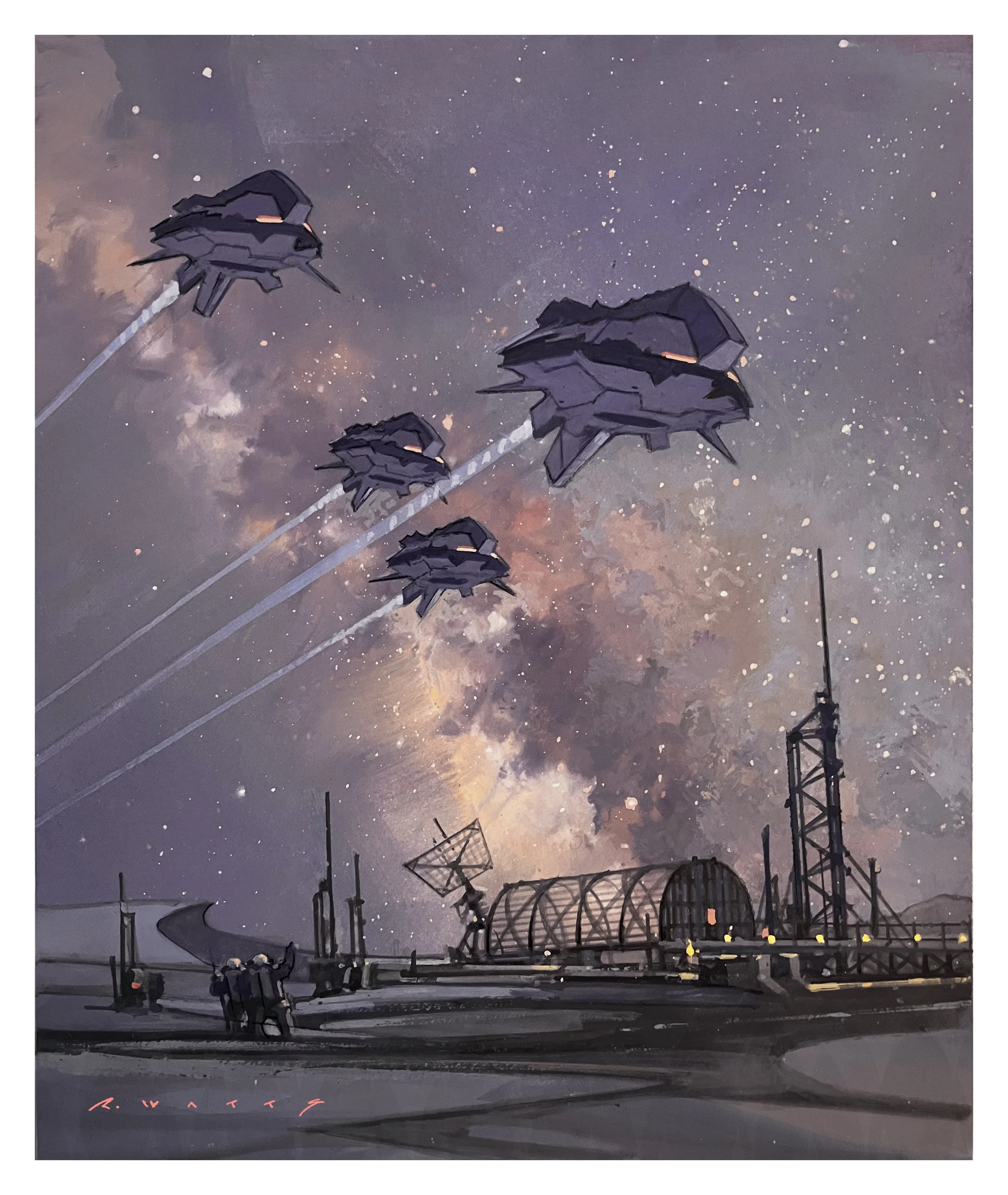 'Blunt Force Saga...The coming of the Tull'  10.75" X 12.5"Gouache on rag board