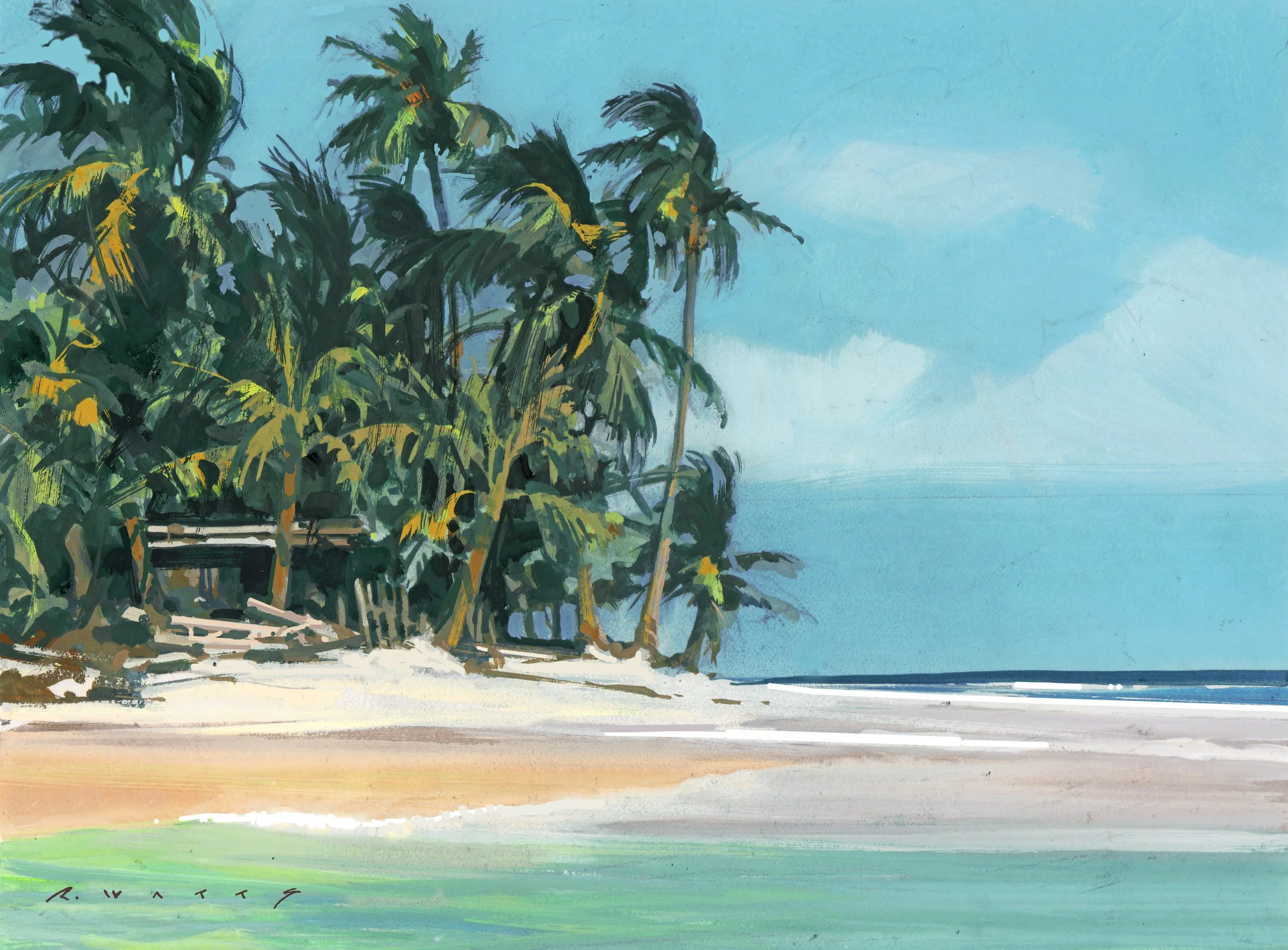 ' Xanadu ' gouache on rag board 11.5/8" X 8"