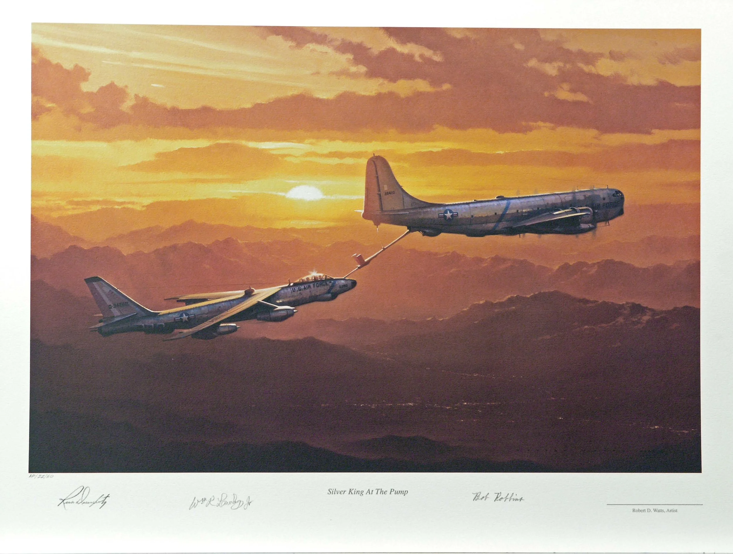 ' Refueling at Sunset ' 18" X 24" museum quality print