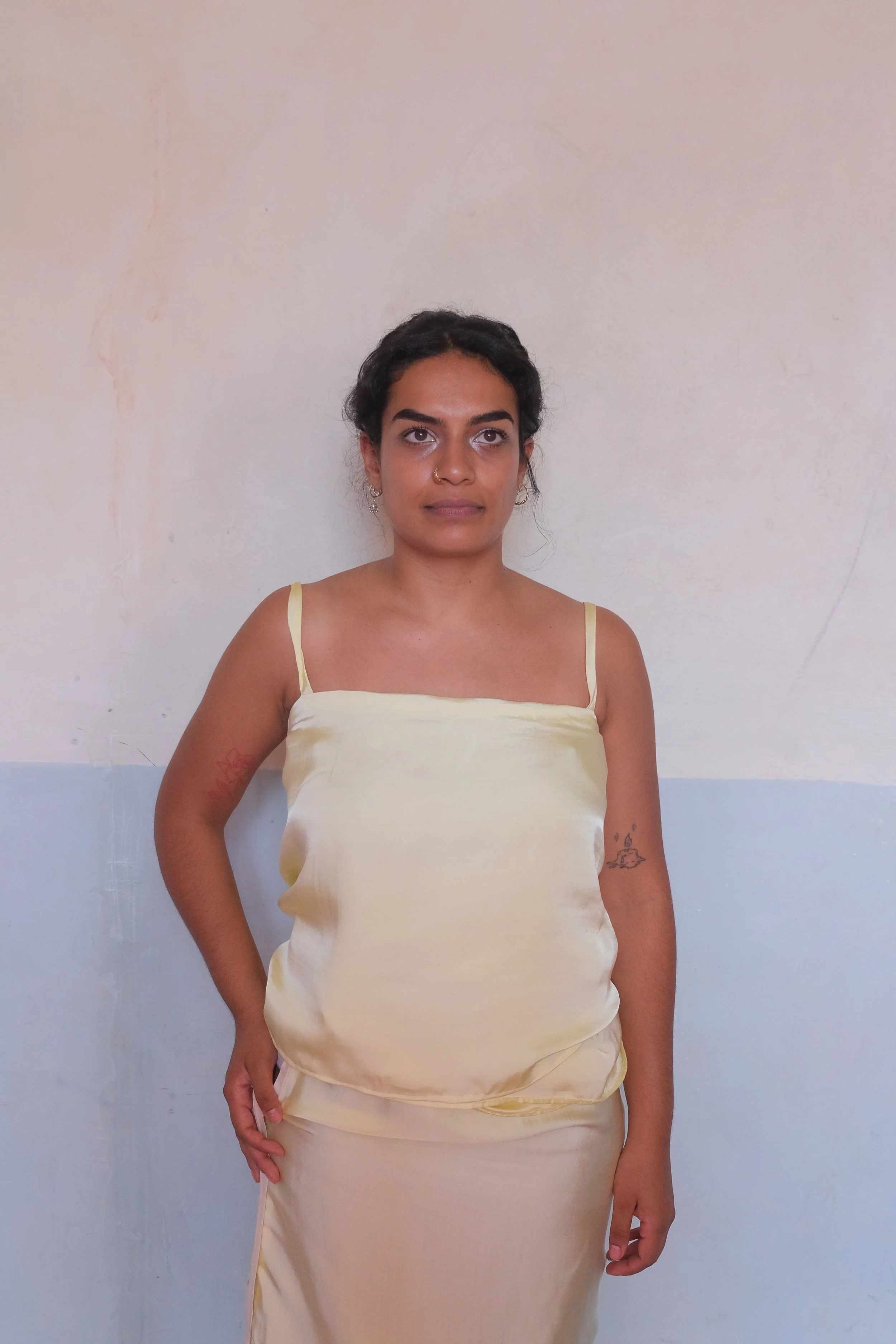 Yellow Silk Top