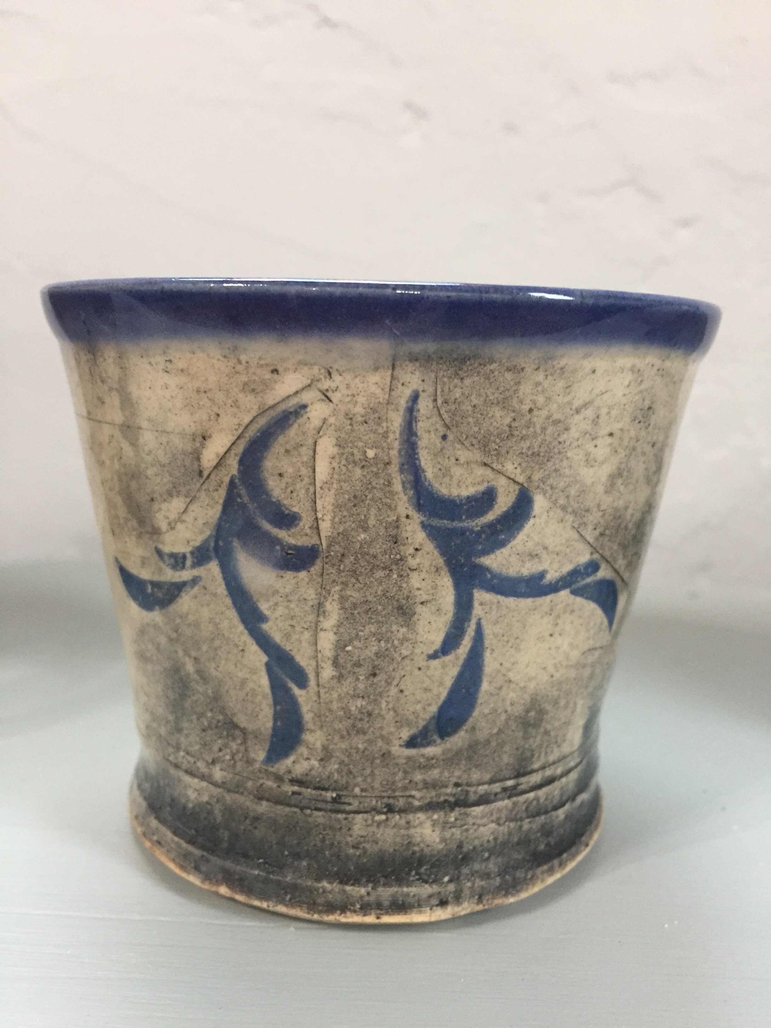 Riverside Pottery - Blue and white small cup.JPG