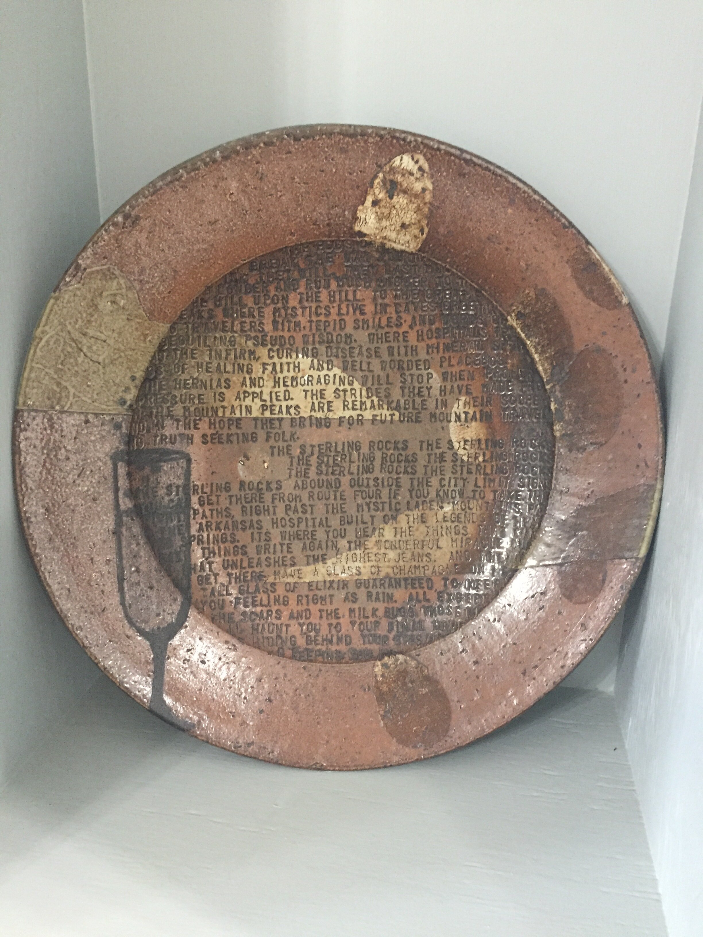 Riverside Pottery - Extra Large plate with text by Rob Lorenz.JPG