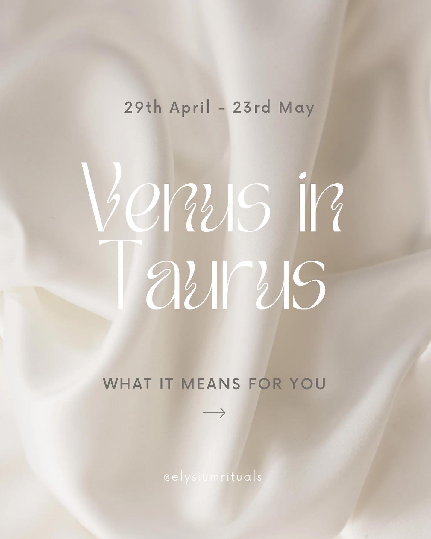 VENUS IN TAURUS:

Venus in Taurus is a time for feeling into our senses, getting present with the body. Eat all the good food, drink all the good drink, and savour every sip ☕ 

Venus defines where we see beauty in the world and what we desire, in Ta