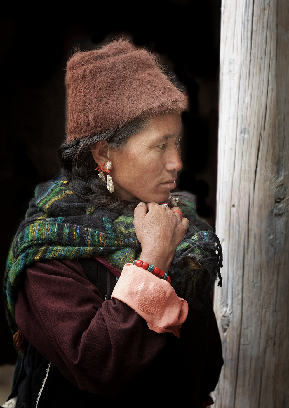 Ladakah Woman Doing Daily Tasks