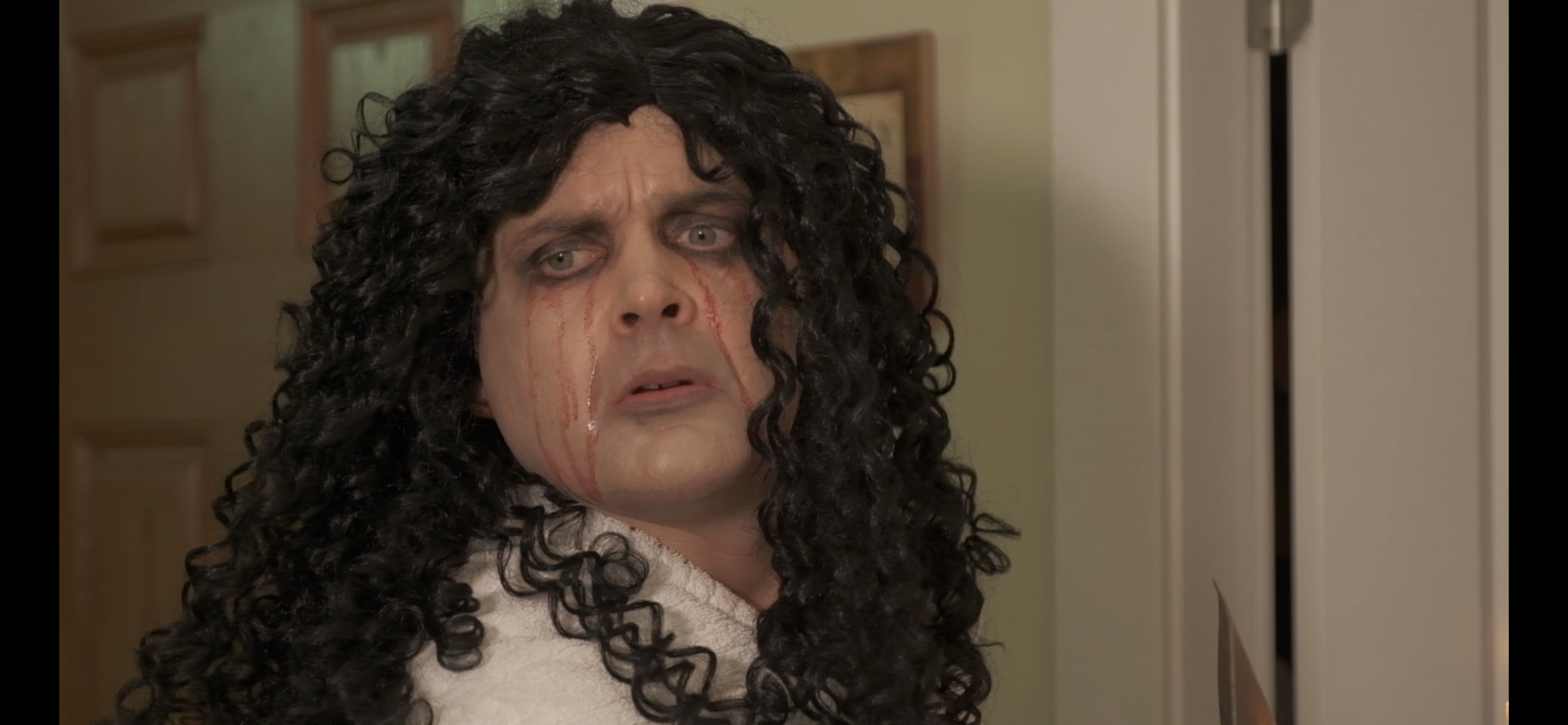   Bloody Mario  To honour the death of his beloved sister Mario invites his friend to watch a new documentary about her. 