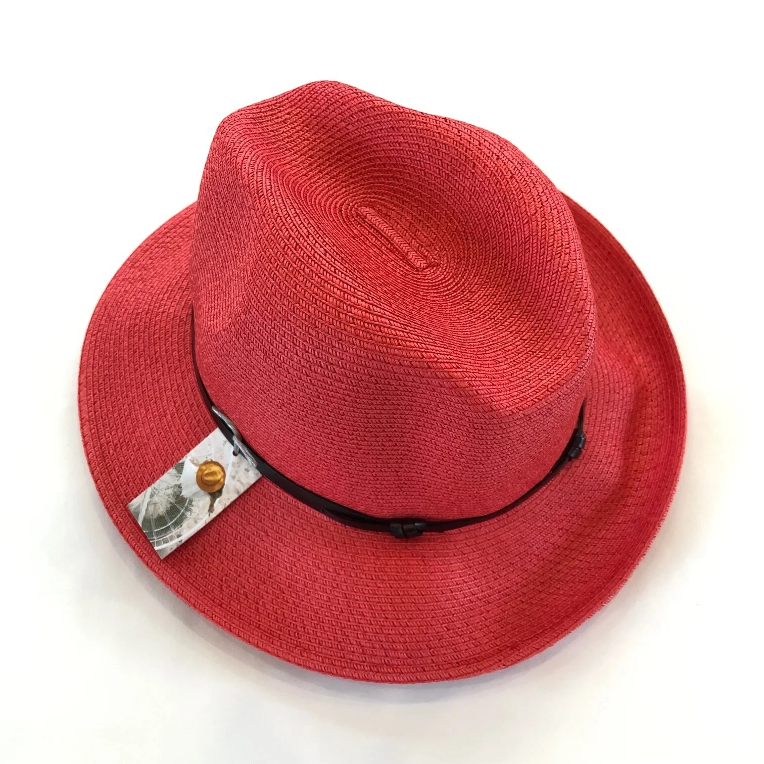  Borsalino Sunhat with leather strap.  French paper &amp; polyester sunhat. Resilient, foldable and perfect for travel!  Colour: Rouge  Small, Medium, Large  $110 
