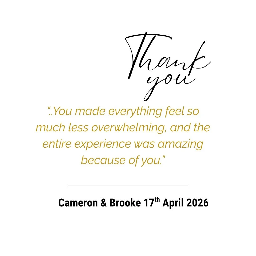 We absolutely love receiving beautiful thank you messages from our couples 🤍

Cameron &amp; Brooke, it was such a pleasure to be part of your special day. Thank you for trusting us to bring everything together &mdash; we&rsquo;re so grateful to have