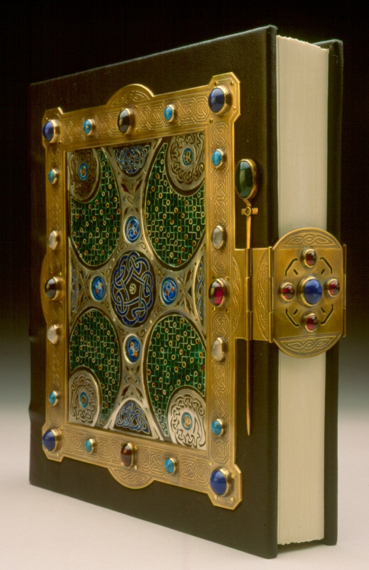 Linda's Clan (Diary 90) 1996; paper, leather, brass, fine silver, enamel, and stones;  7 x 7.5 x 1.5 in. Photo courtesy of Dorina Miller Parmenter.