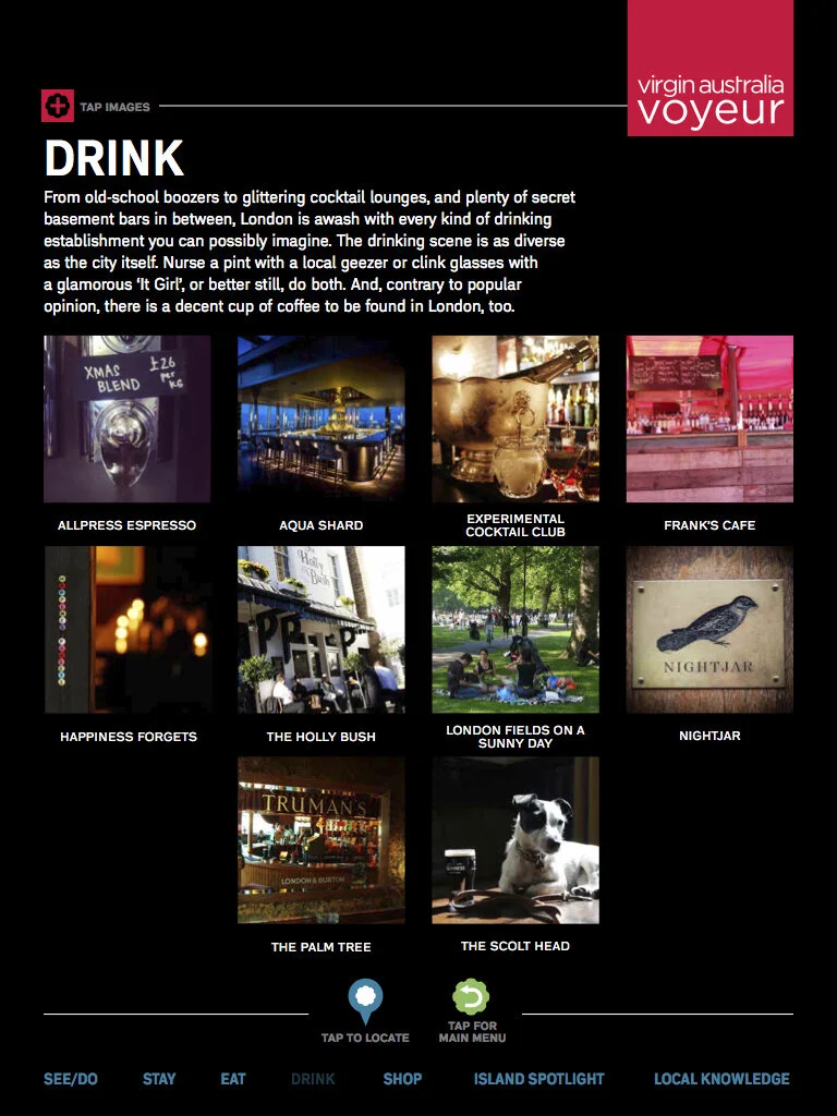Virgin Australia travel guide app — Nellie Blundell