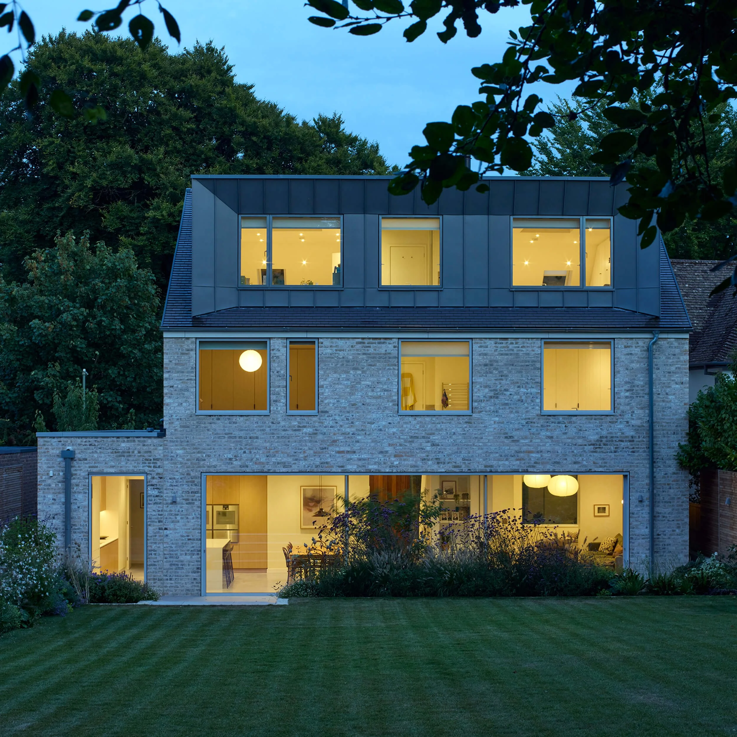 Winchester near-passivhaus standard home - dusk