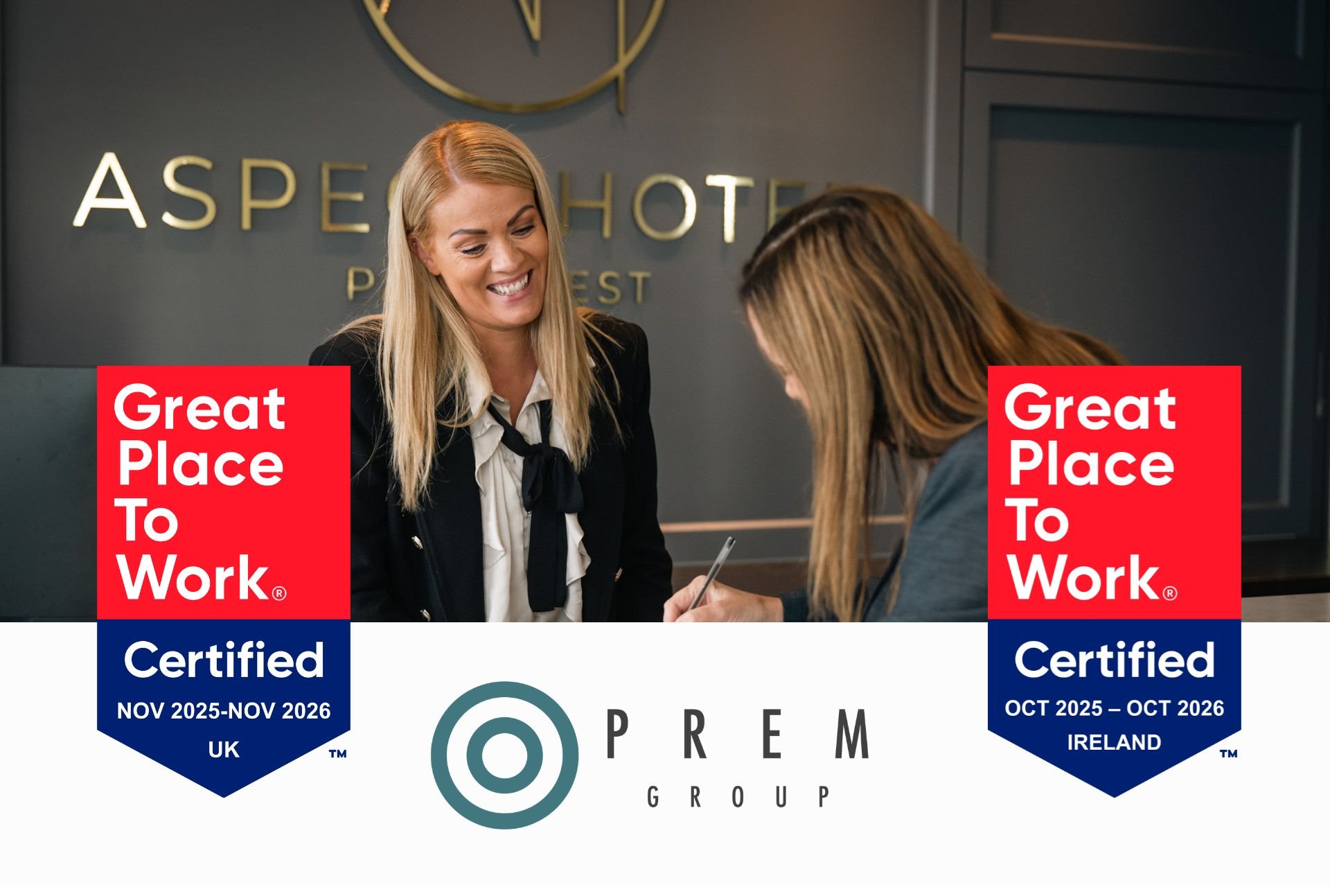 PREM Group UK &amp; Ireland celebrate Great Place to Work Certification for 2025/2026