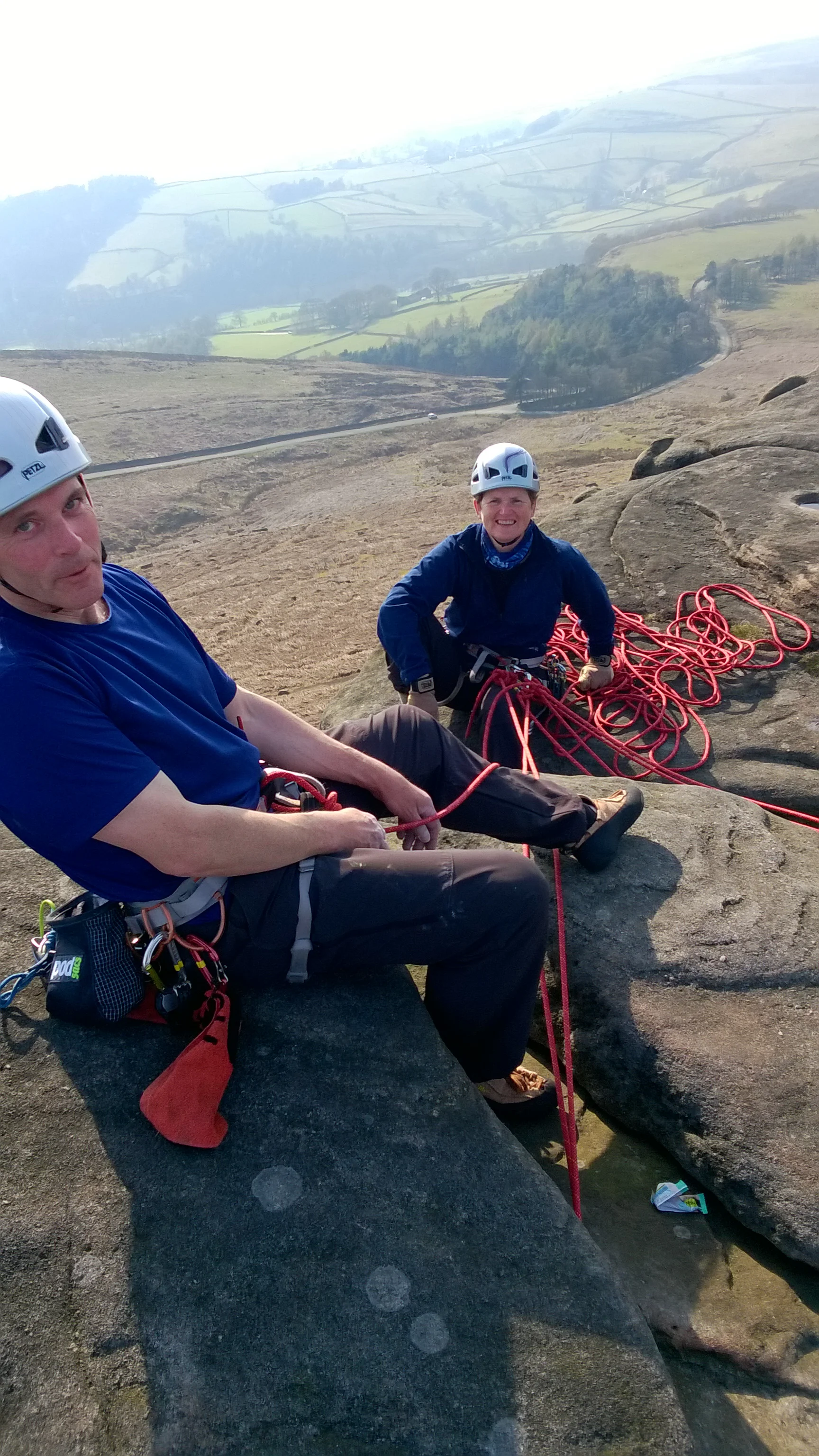 Learn to trad and sport climb outside. Climbing instructor in Sheffield