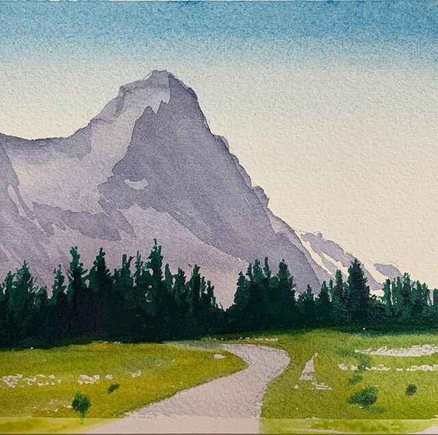 Demo on YouTube painting the North face of the Eiger from Grindelwald, Switzerland. #youtube #youtubeartlessons #youtubewatercolor #eiger #thenorthfaceoftheeiger #grindlewald #switzerland #travelbeforekids #lol