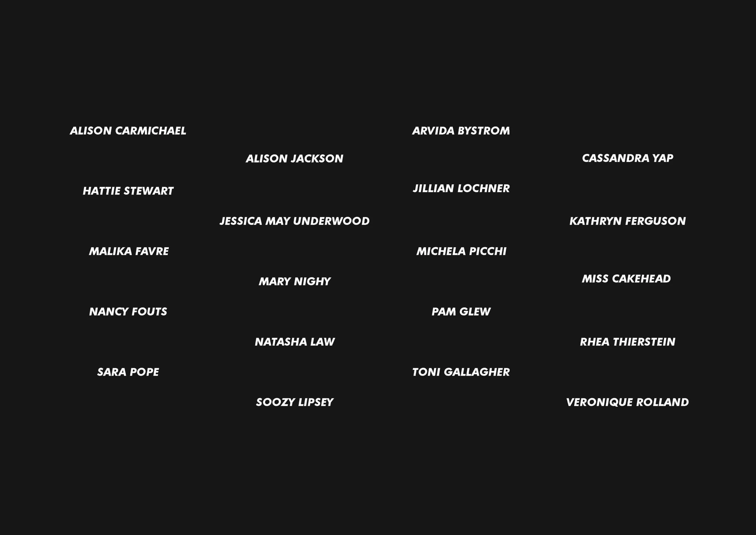 Twenty incredible female artists exhibited