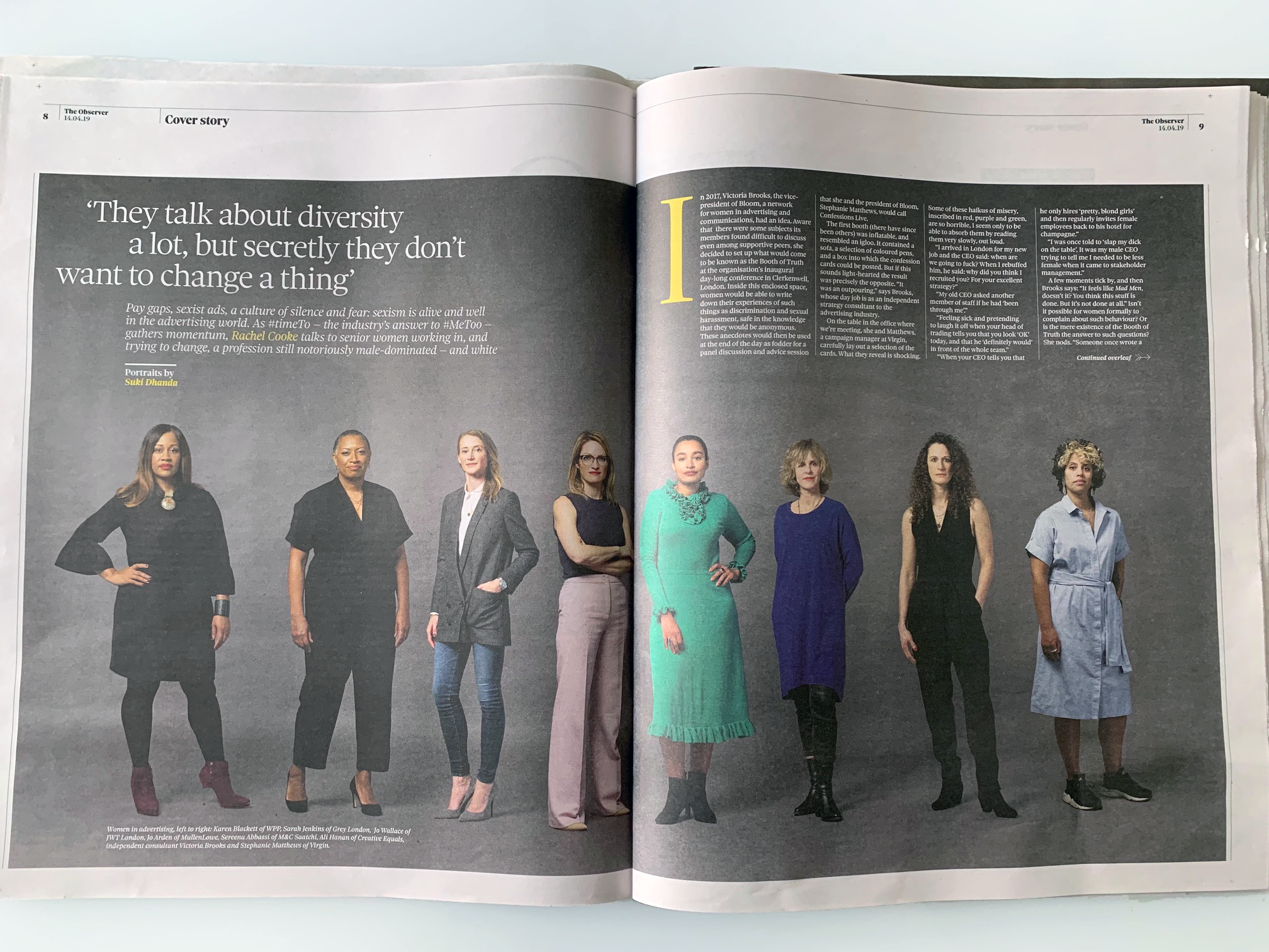 I was one of eight women featured in a 9 page article in The Observer which discussed equality and the gender pay gap in adland.
