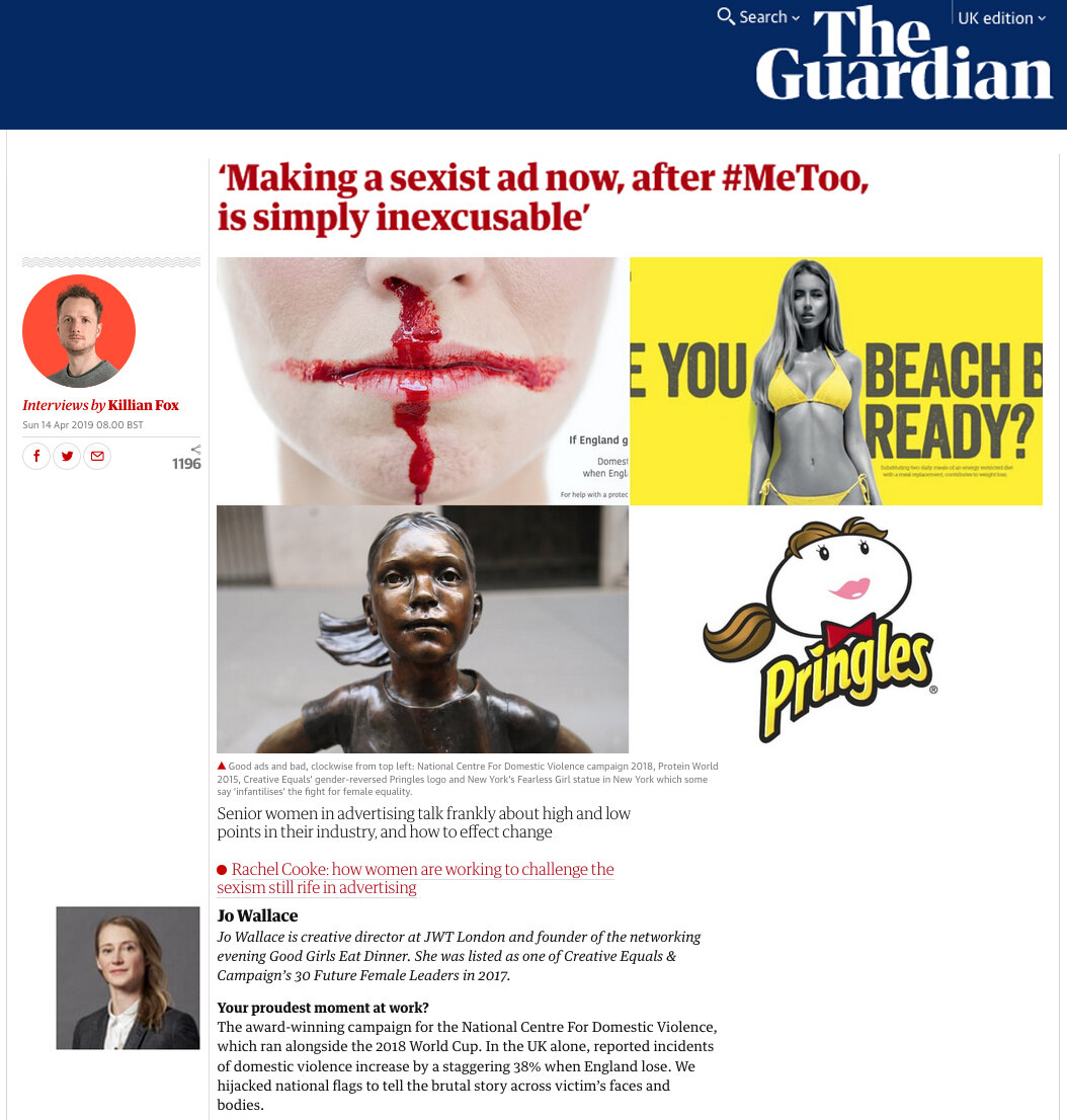 The Guardian invited my opinion on ‘sexist’ ads in the wake of #MeToo.