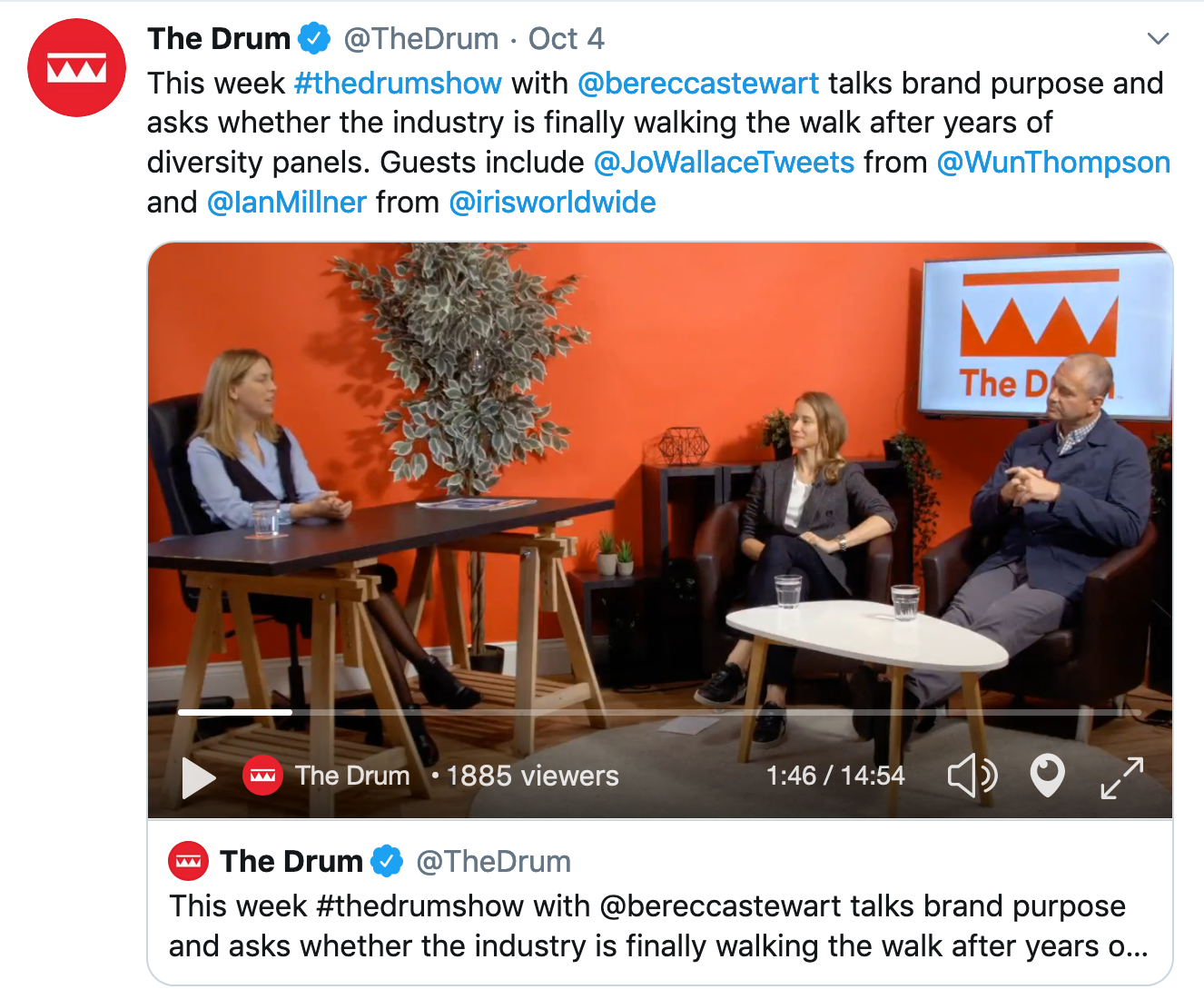 I was on The Drum Show.