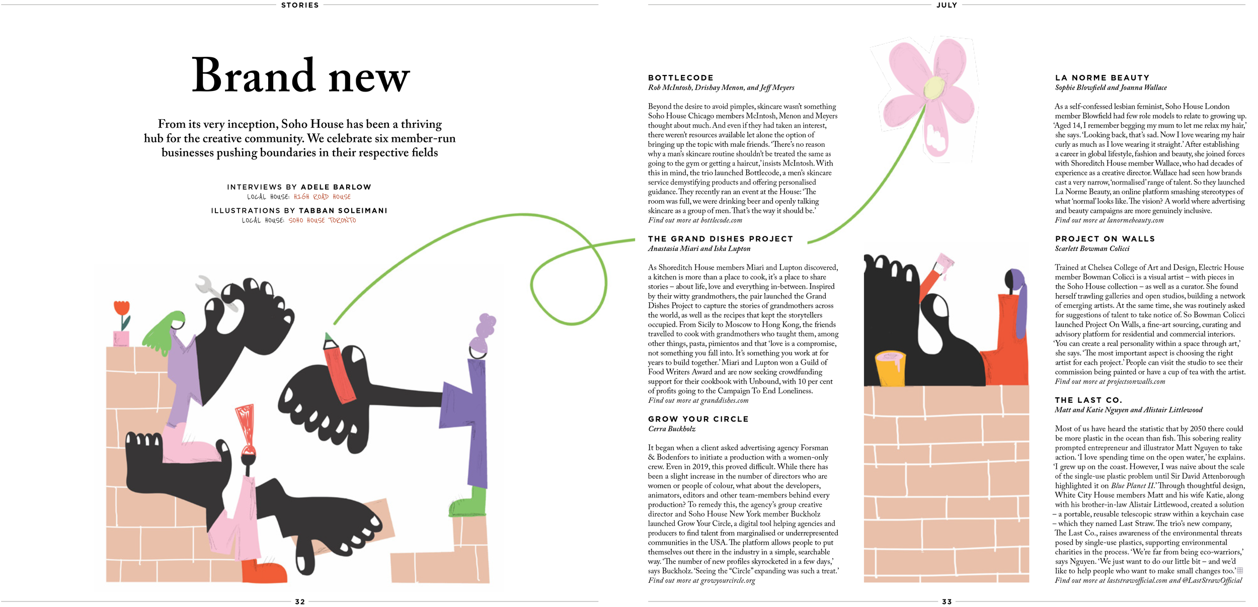 House Notes, the Soho House magazine, featured La Norme Beauty - a non-profit passion project I co-founded.