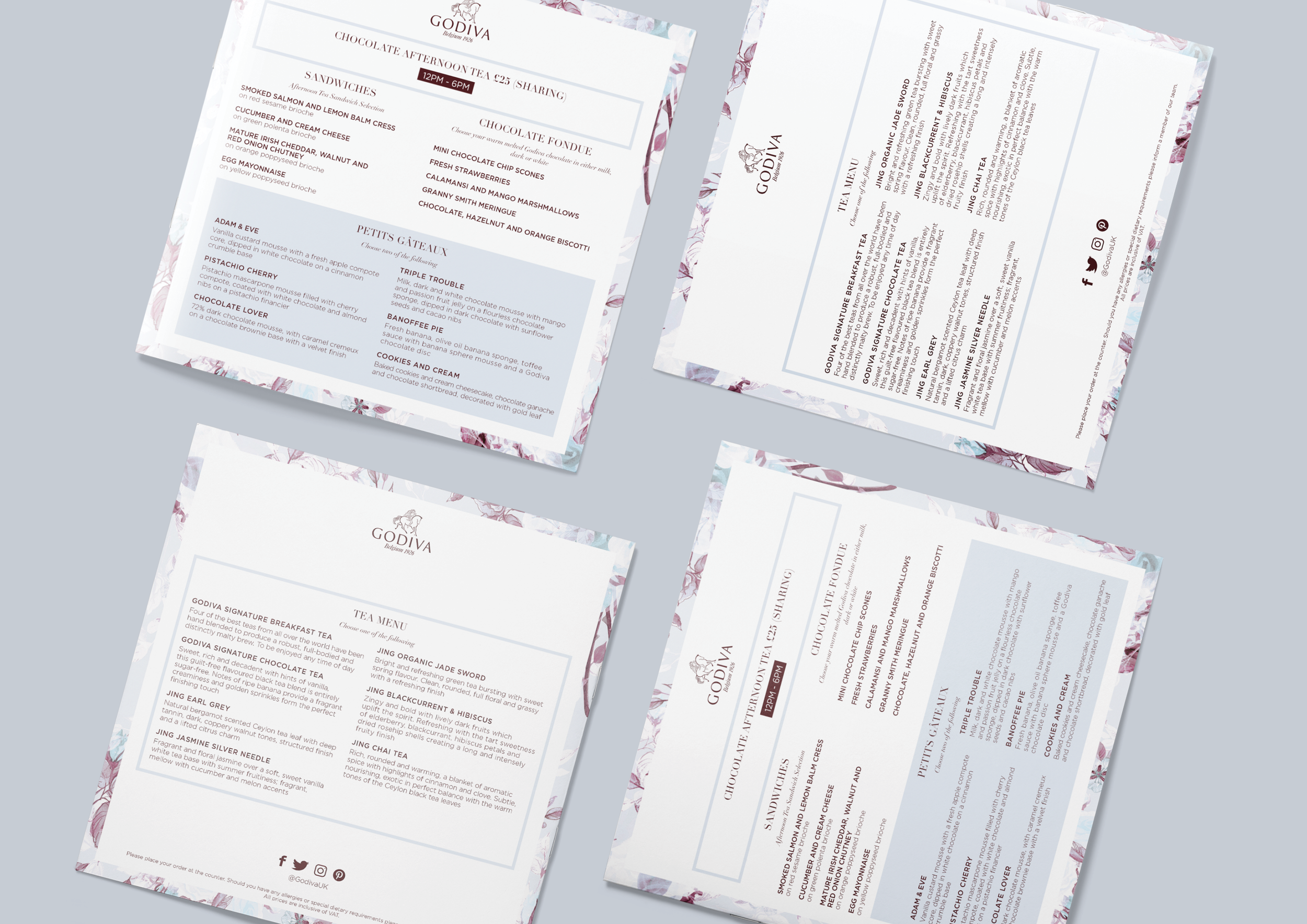 Godiva menu