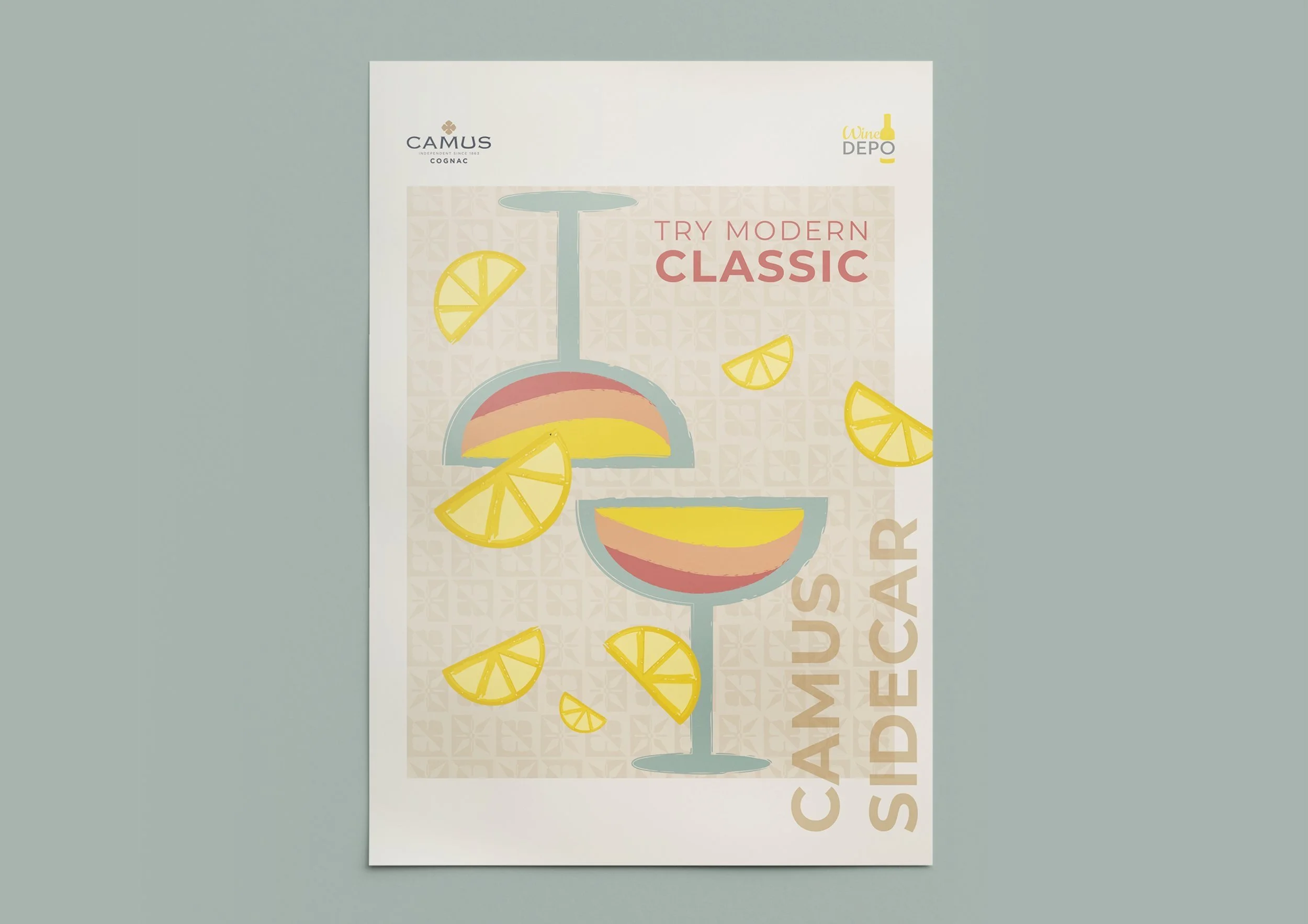 Camus poster for Wine Depo bar