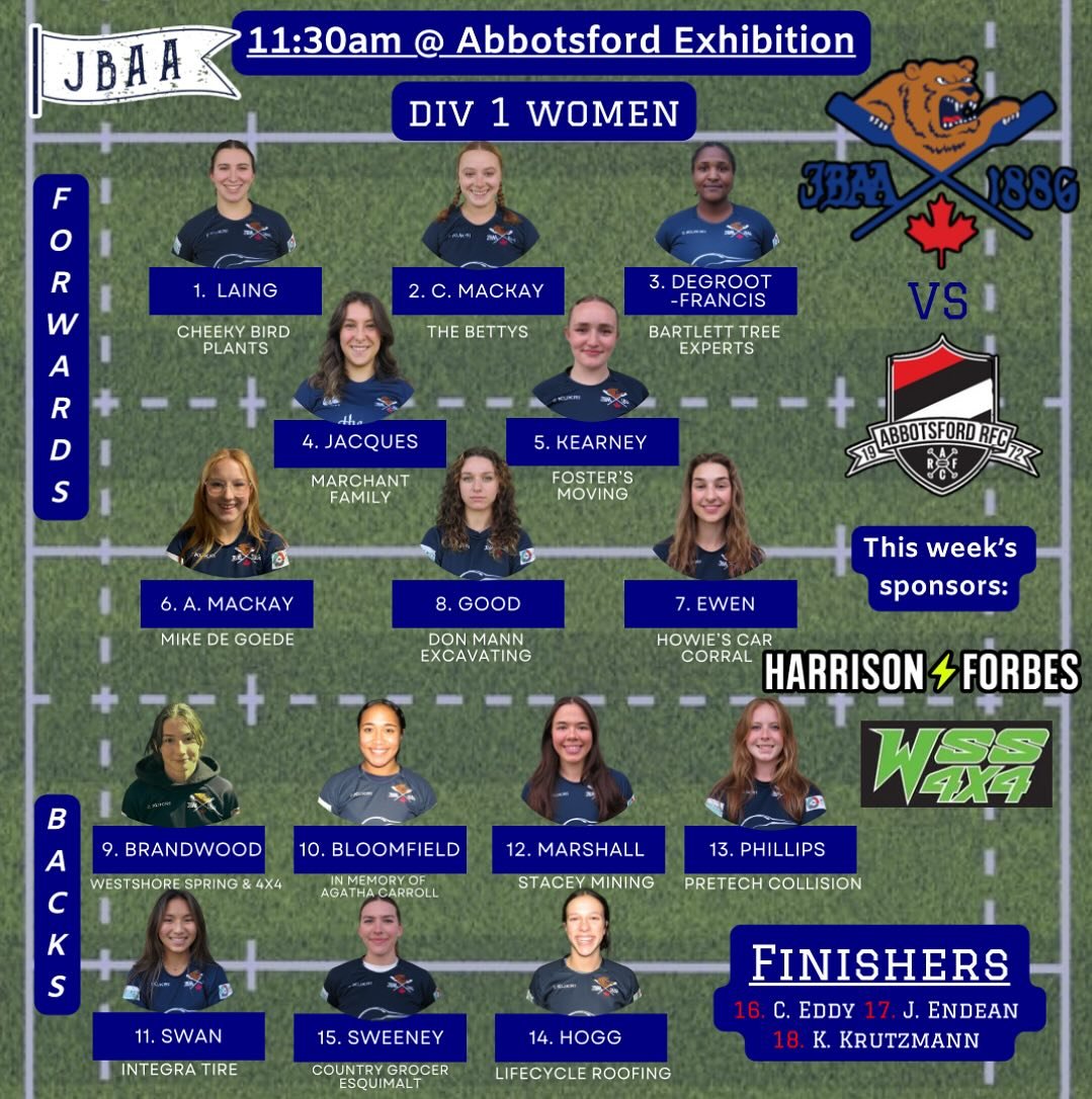 LINEUP ALERT!!! Women&rsquo;s edition! 

Here&rsquo;s how our Div 1 women stack up for their provincial semi final against Abbotsford! They&rsquo;re looking to make it back to Abbotsford again next Saturday for the final if they can win tomorrow! Goo