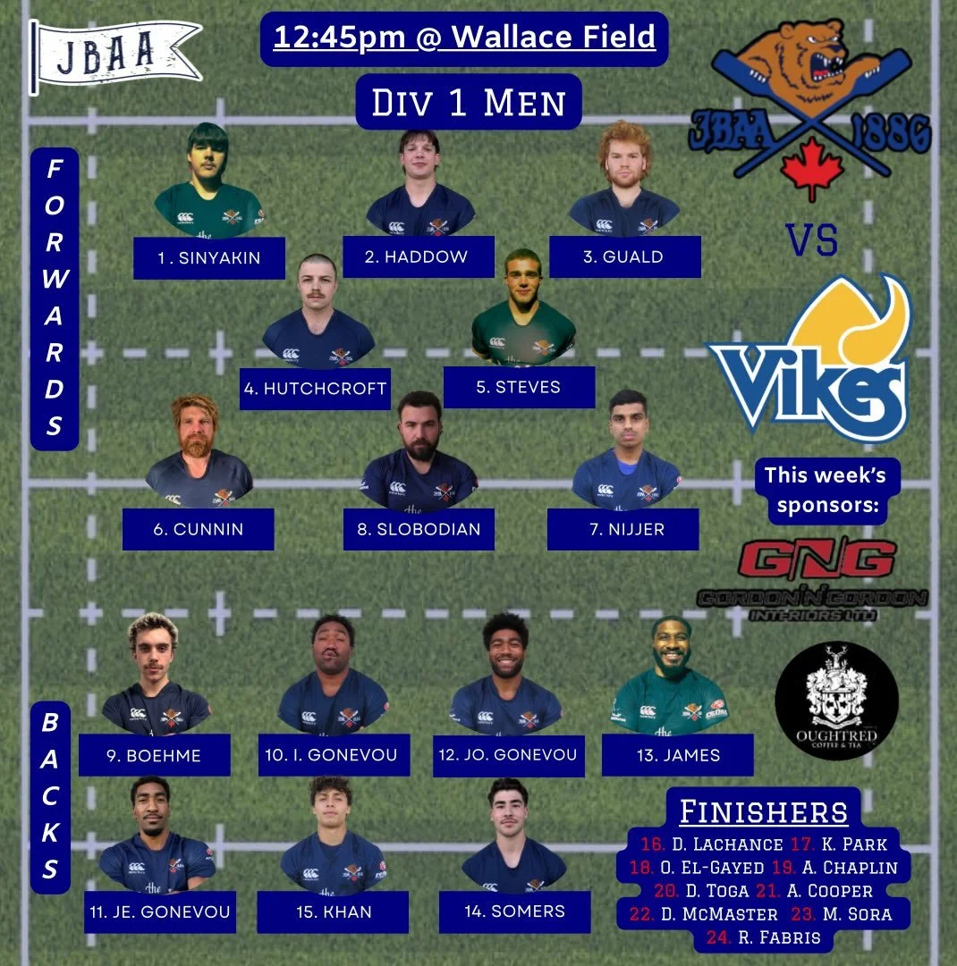 LINEUP ALERT!!! Here&rsquo;s how we look for our two games tomorrow! Our women take on CW down at the Mac while our div 1 men will head over the uvic! Come out and support both teams!! 

#huddyhuddy #cantstopthebear 
#wedecide #bang @bcrugbyunion