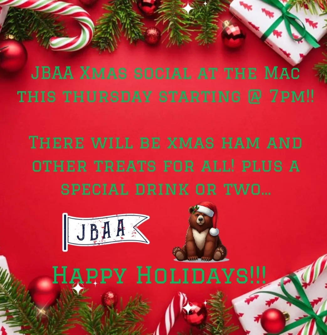 Final scores from Saturday! As well as a reminder to all JBAA faithful that the annual Xmas social will be held this Thursday at the Mac! Come on out and be festive with your fellow Bays!! 🎄🐻🎅🏻🏉 #happyholidays

#huddyhuddy #cantstopthebear 
#wed