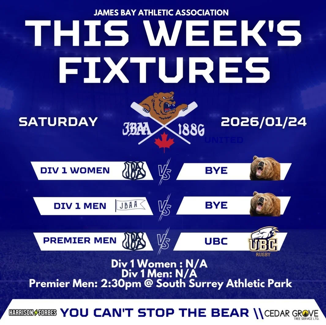 Our premier men are back in action this Saturday! They will head over to the mainland to play UBC in south surrey! If you&rsquo;re in the area come cheer on the Bays!! 

#huddyhuddy #cantstopthebear 
#wedecide #bang @bcrugbyunion