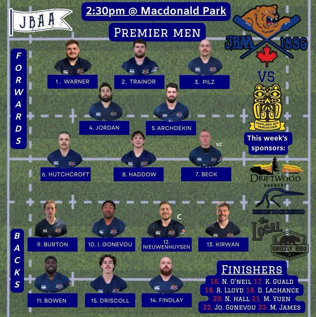 LINEUP ALERT! PLAYOFFS EDITION!!! 

Here&rsquo;s how div 1 women and the premier men look for their quarter final games against @capilanorfc tomorrow! 

The women will be travelling to the mainland while the men will be hosting at the Mac! Come on ou