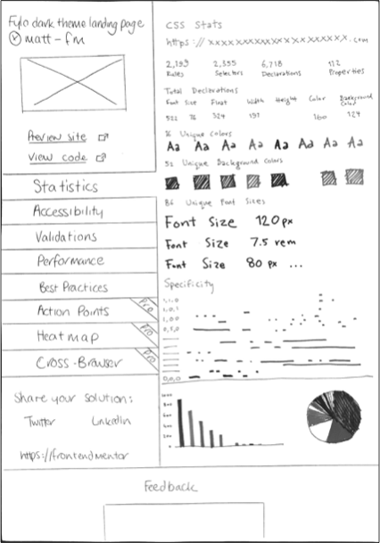 Dashboard paper prototype