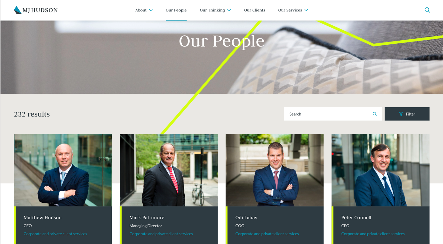 New Our people page