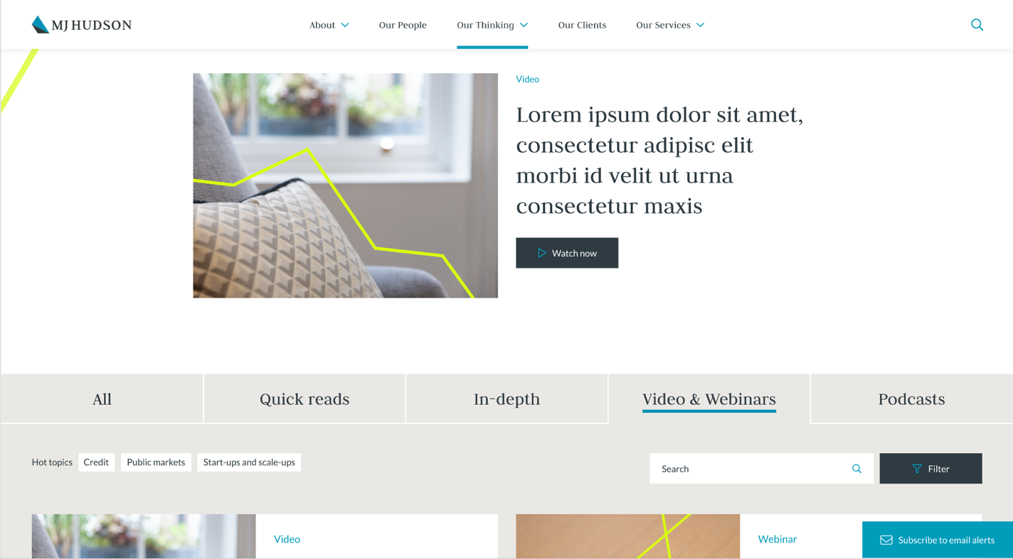 New Our thinking hub