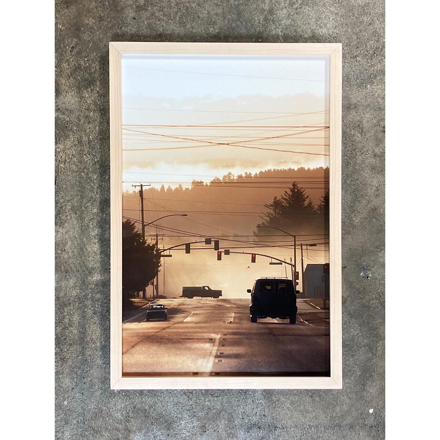 Crescent City morning light, maple frame, shot with #nikonf100 and Smith River snow B+W, poplar frame, black enamel finish, shot with #pentax67II