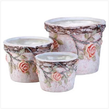 Decorative Pink Rose Planters